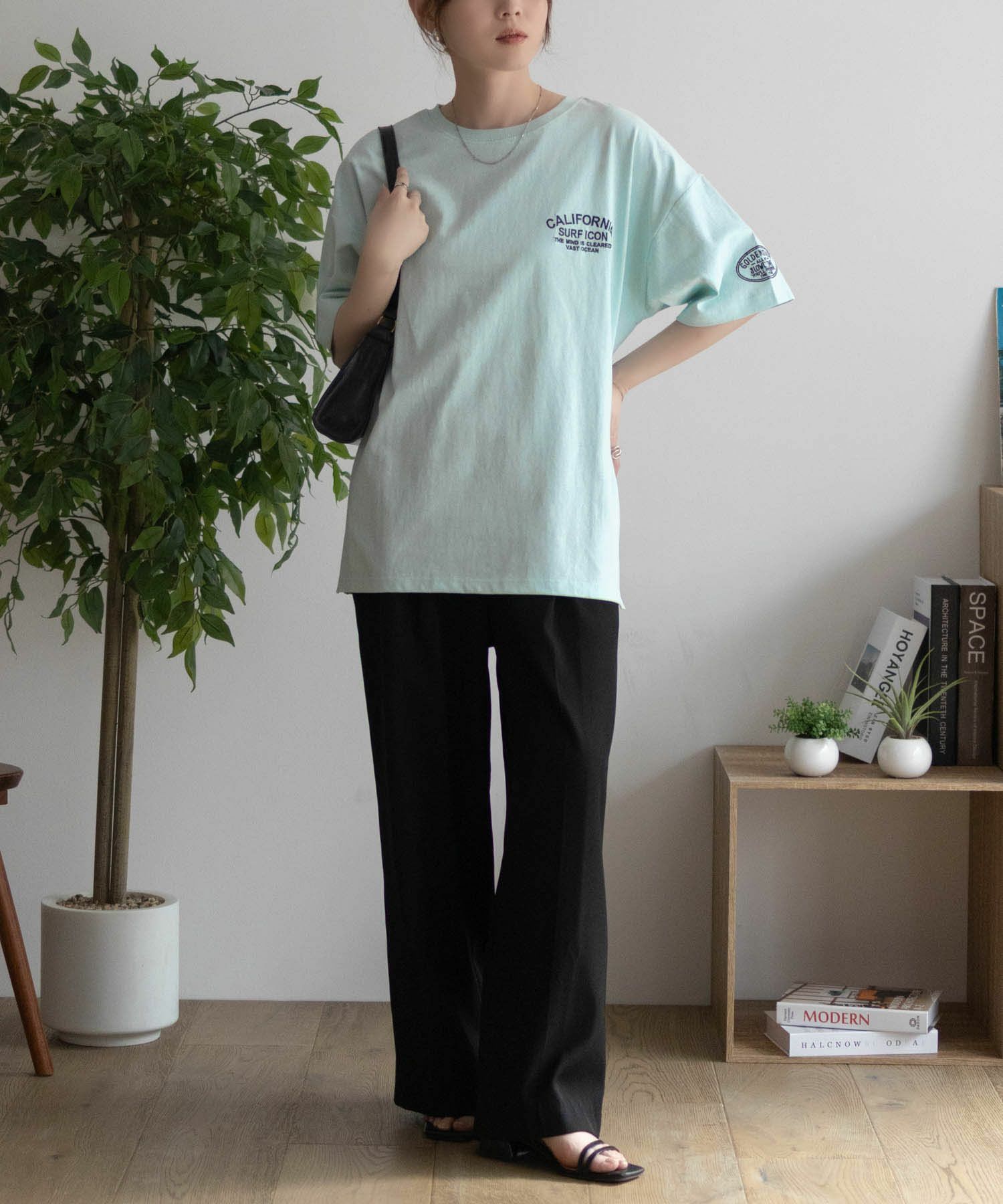 UNDERWRAPS デニム貼り付けスリットビッグTシャツ レディース ネコポス 対応商品