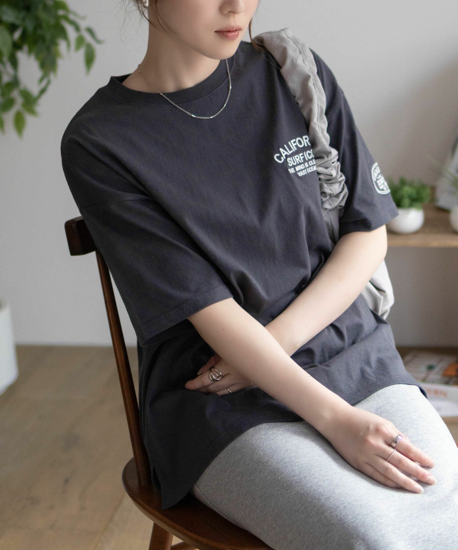 UNDERWRAPS デニム貼り付けスリットビッグTシャツ レディース メール便 対応商品商品サムネイル-14