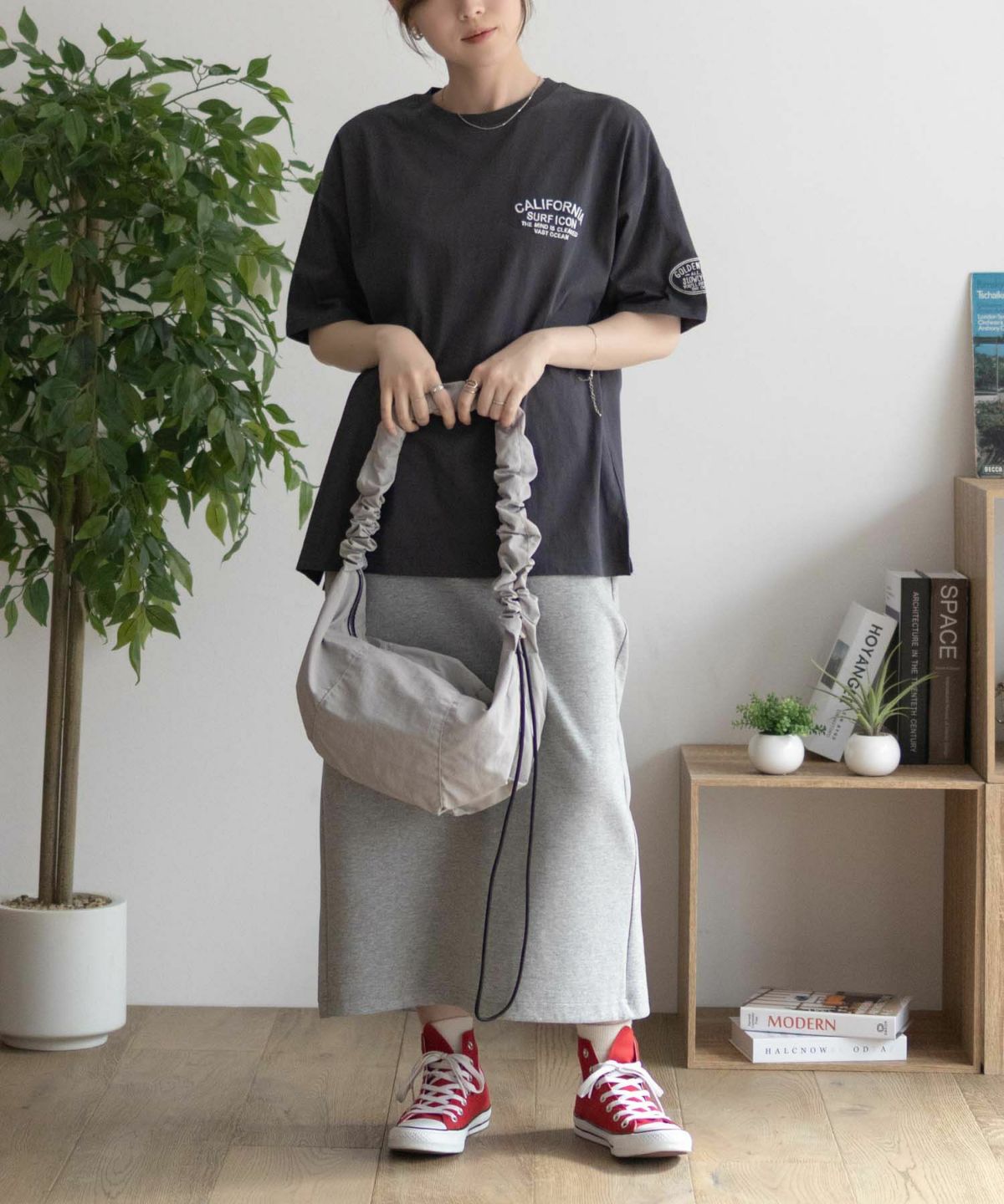 UNDERWRAPS デニム貼り付けスリットビッグTシャツ レディース ネコポス 対応商品