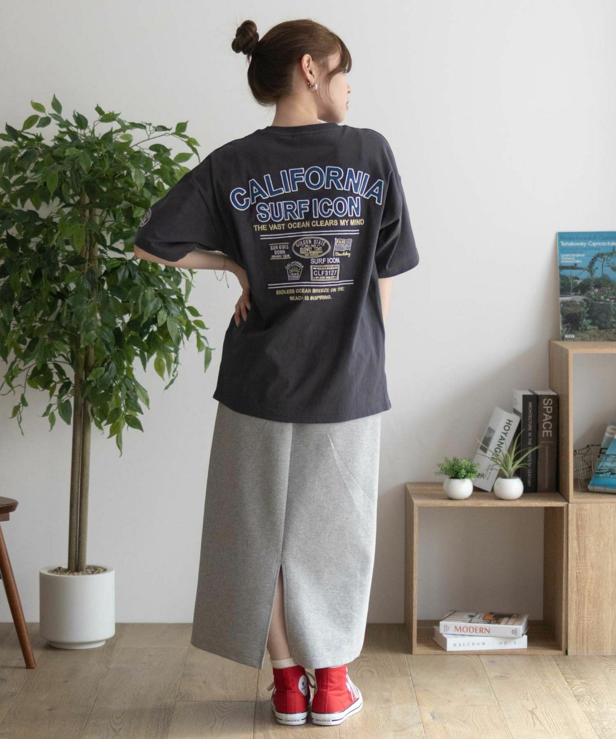 UNDERWRAPS デニム貼り付けスリットビッグTシャツ レディース ネコポス 対応商品
