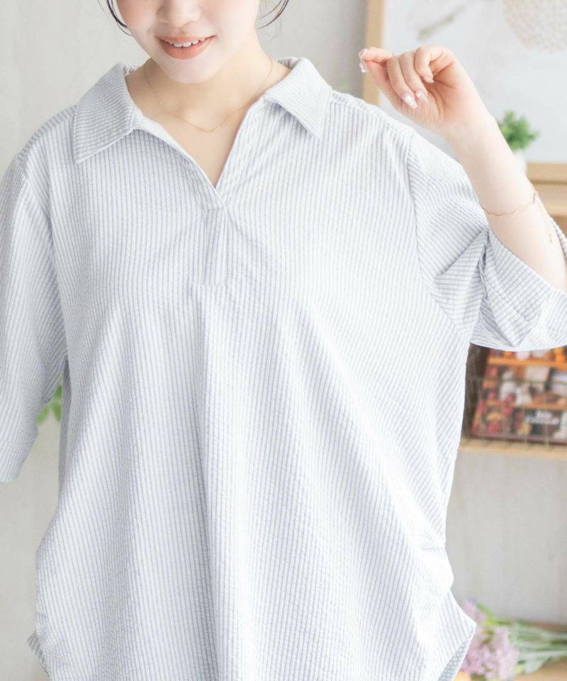 nAvy 襟付きスキッパープルオーバー レディース商品画像-11