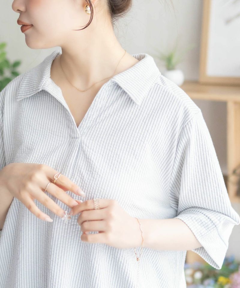 nAvy 襟付きスキッパープルオーバー レディース商品画像-12