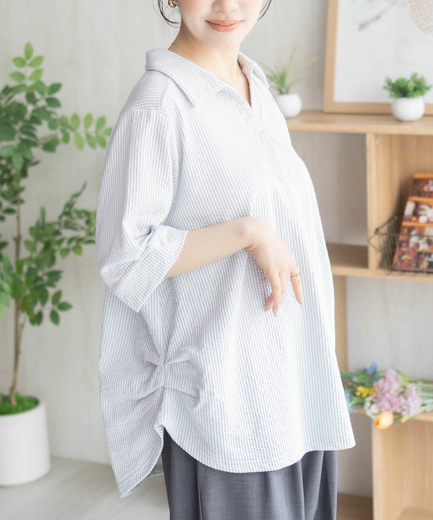 nAvy 襟付きスキッパープルオーバー レディース商品画像-13