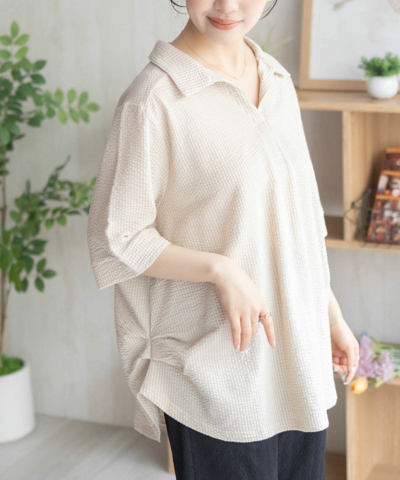 nAvy 襟付きスキッパープルオーバー レディース商品画像-16