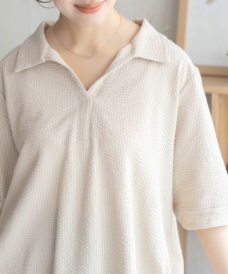 nAvy 襟付きスキッパープルオーバー レディース商品画像-17