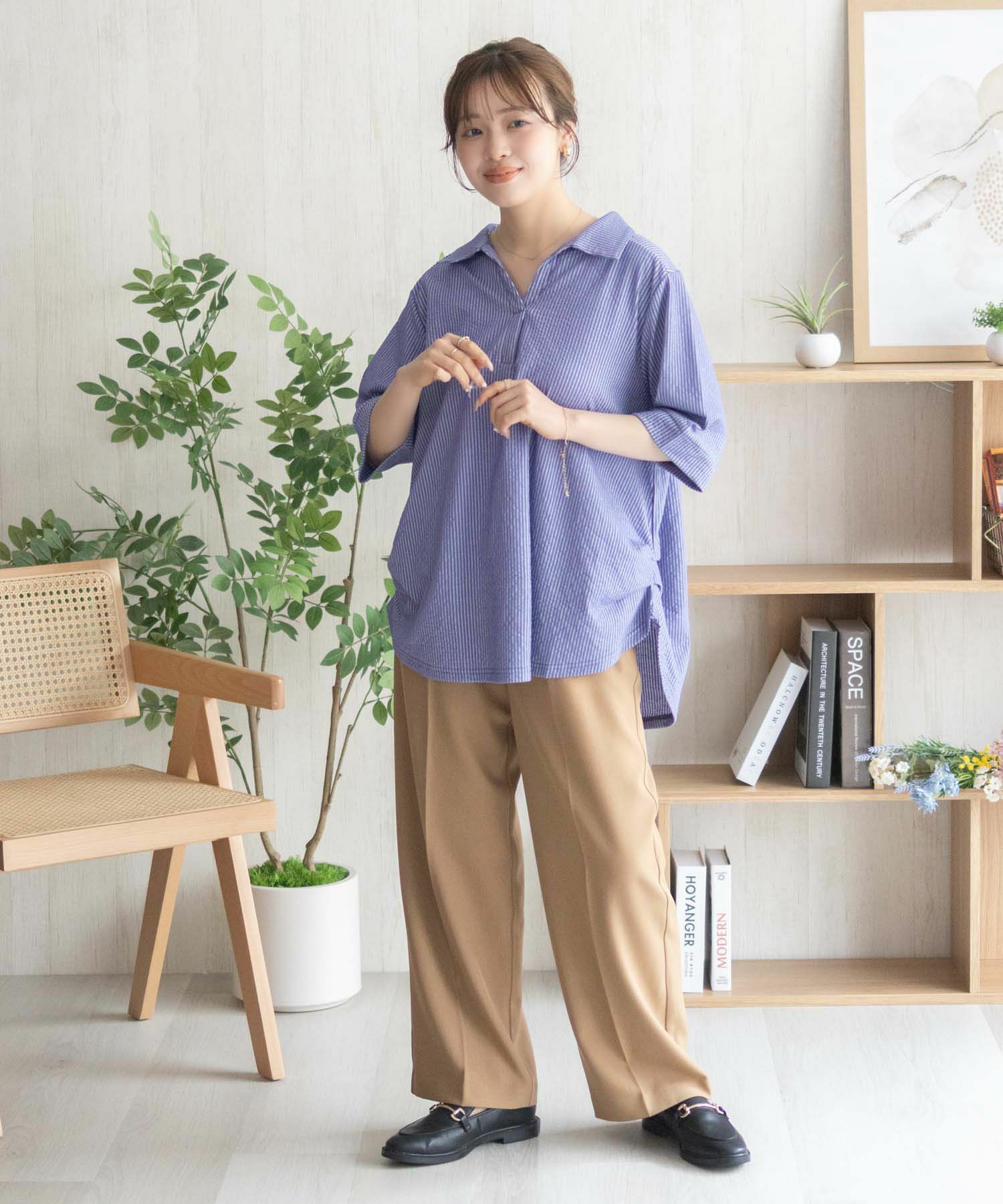 nAvy 襟付きスキッパープルオーバー レディース