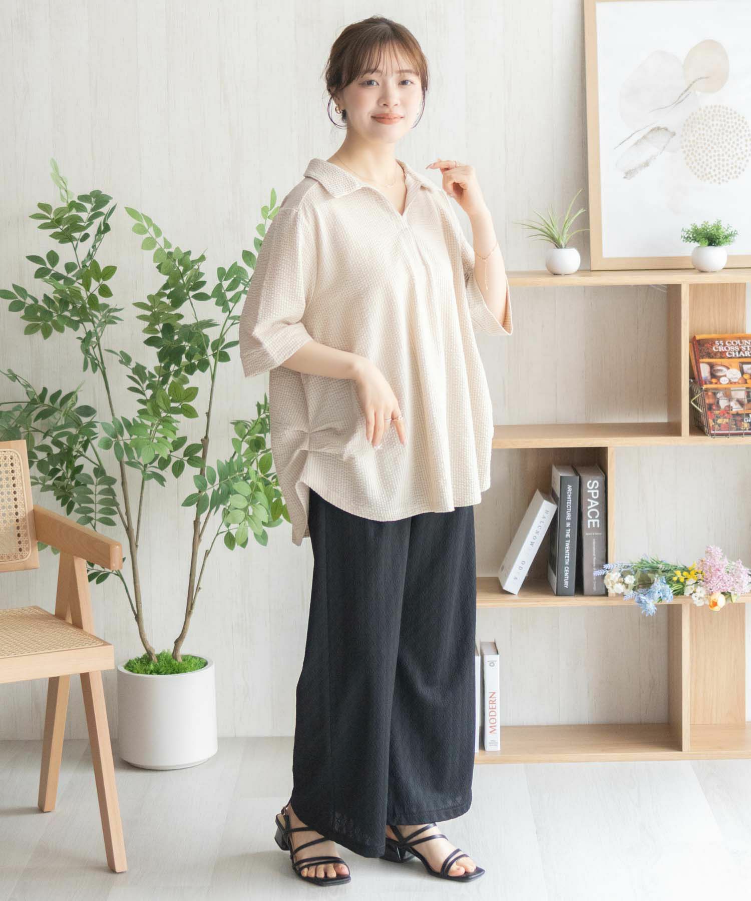 nAvy 襟付きスキッパープルオーバー レディース