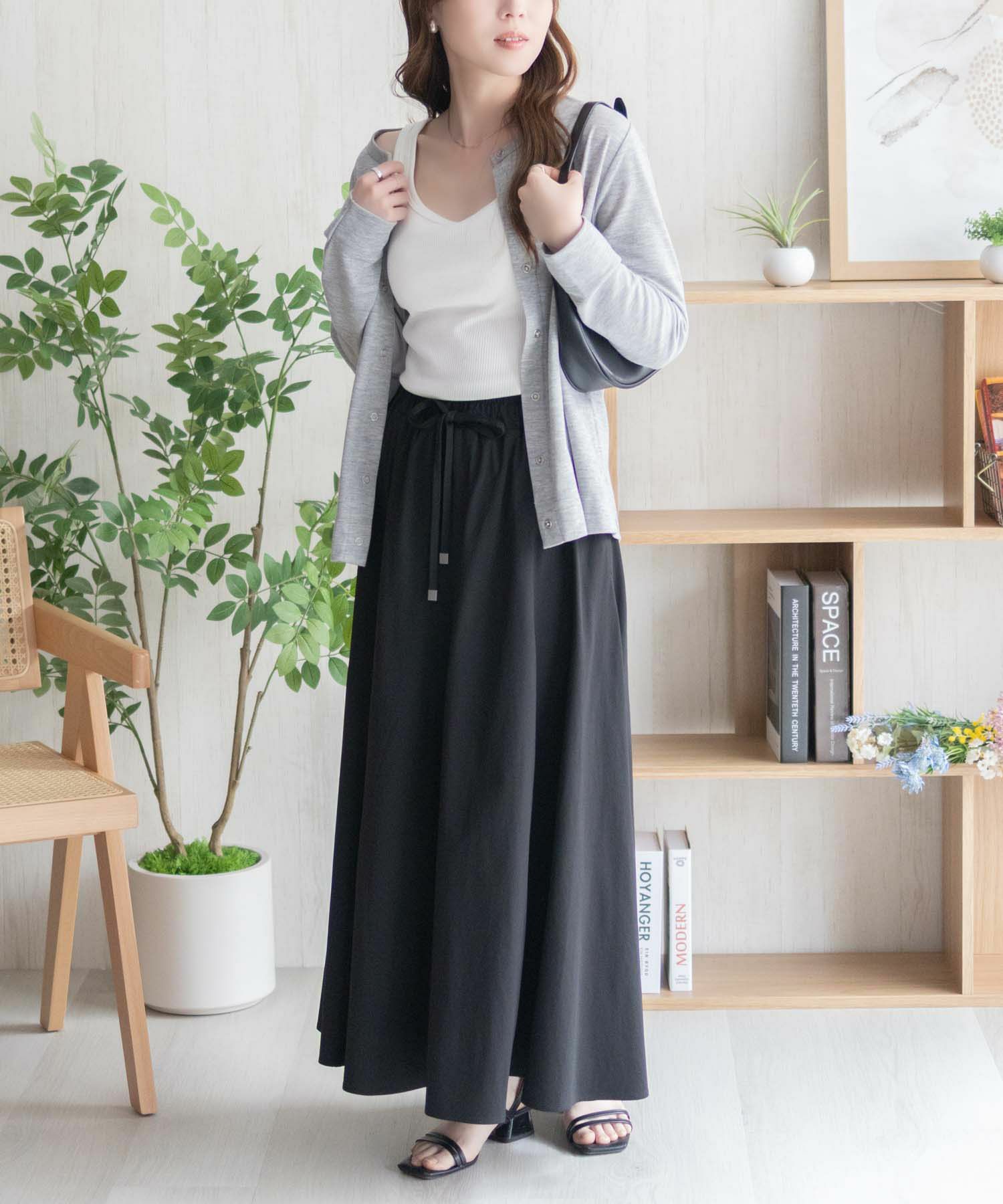 nAvy ハピ楽 カップ付きリブスクエアタンクトップ レディース