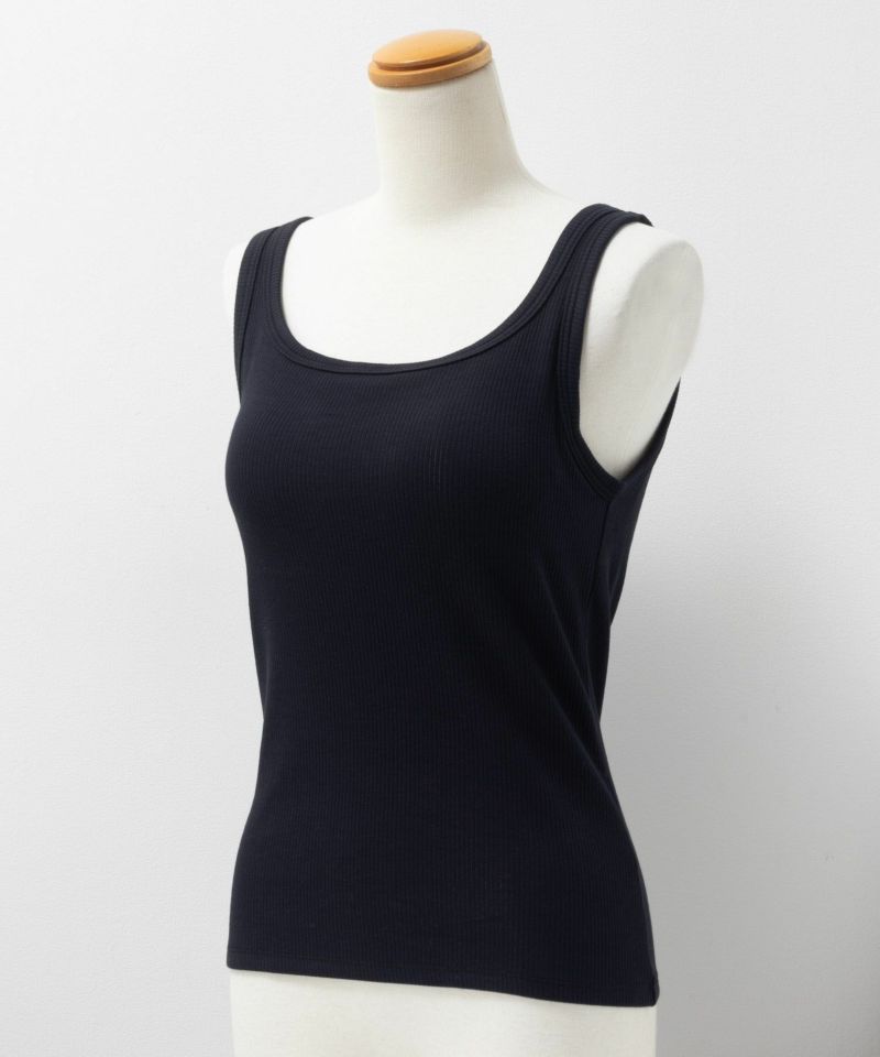 nAvy ハピ楽 カップ付きリブスクエアタンクトップ レディース