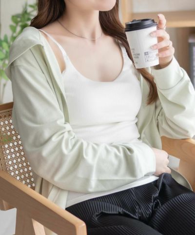 nAvy ハピ楽 カップ付きリブキャミソール レディース