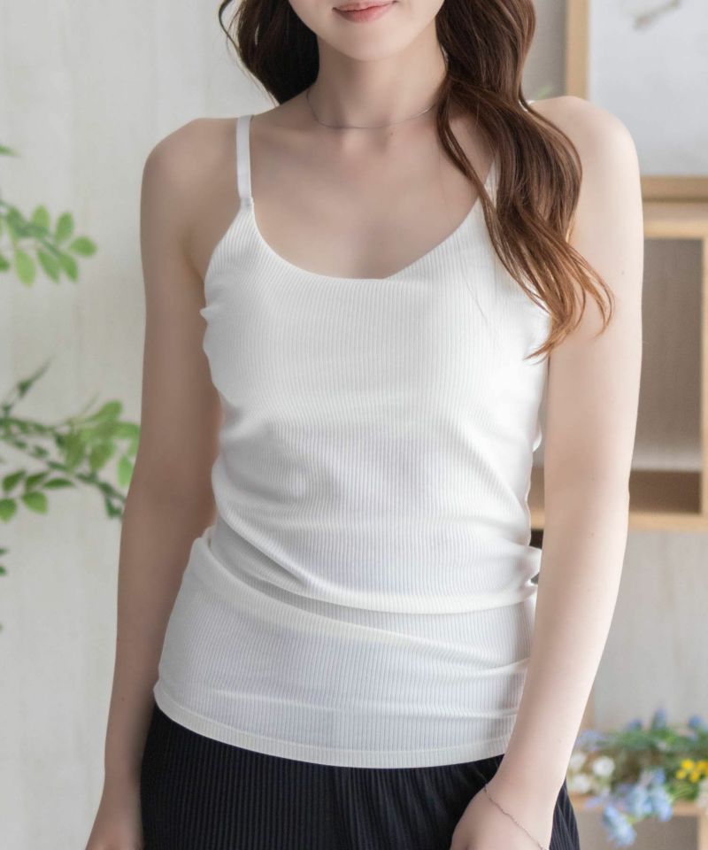 nAvy ハピ楽 カップ付きリブキャミソール レディース商品画像-4