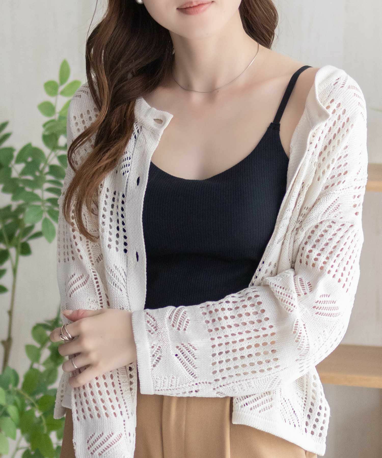 nAvy ハピ楽 カップ付きリブキャミソール レディース商品画像-14