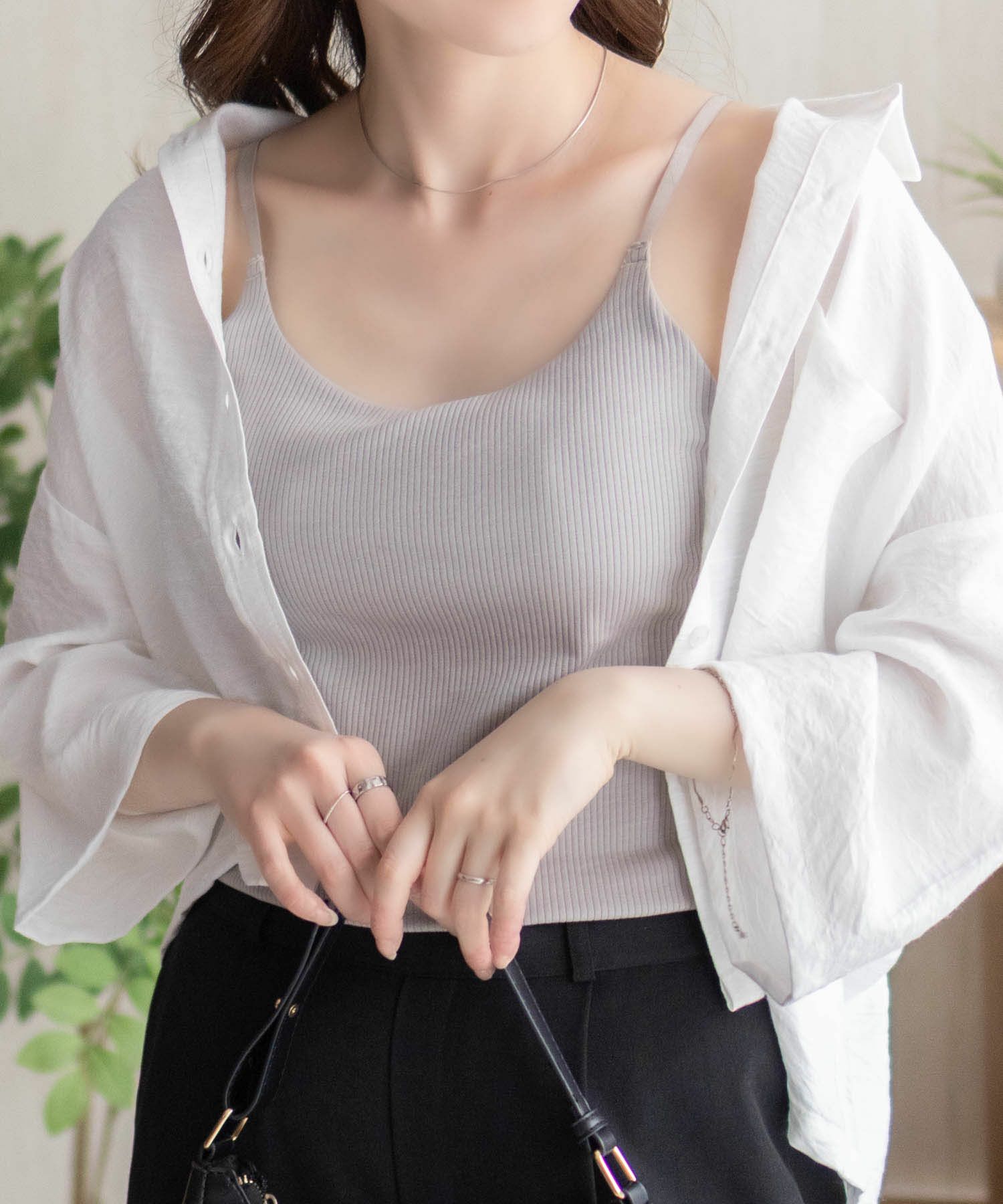 nAvy ハピ楽 カップ付きリブキャミソール レディース商品画像-18