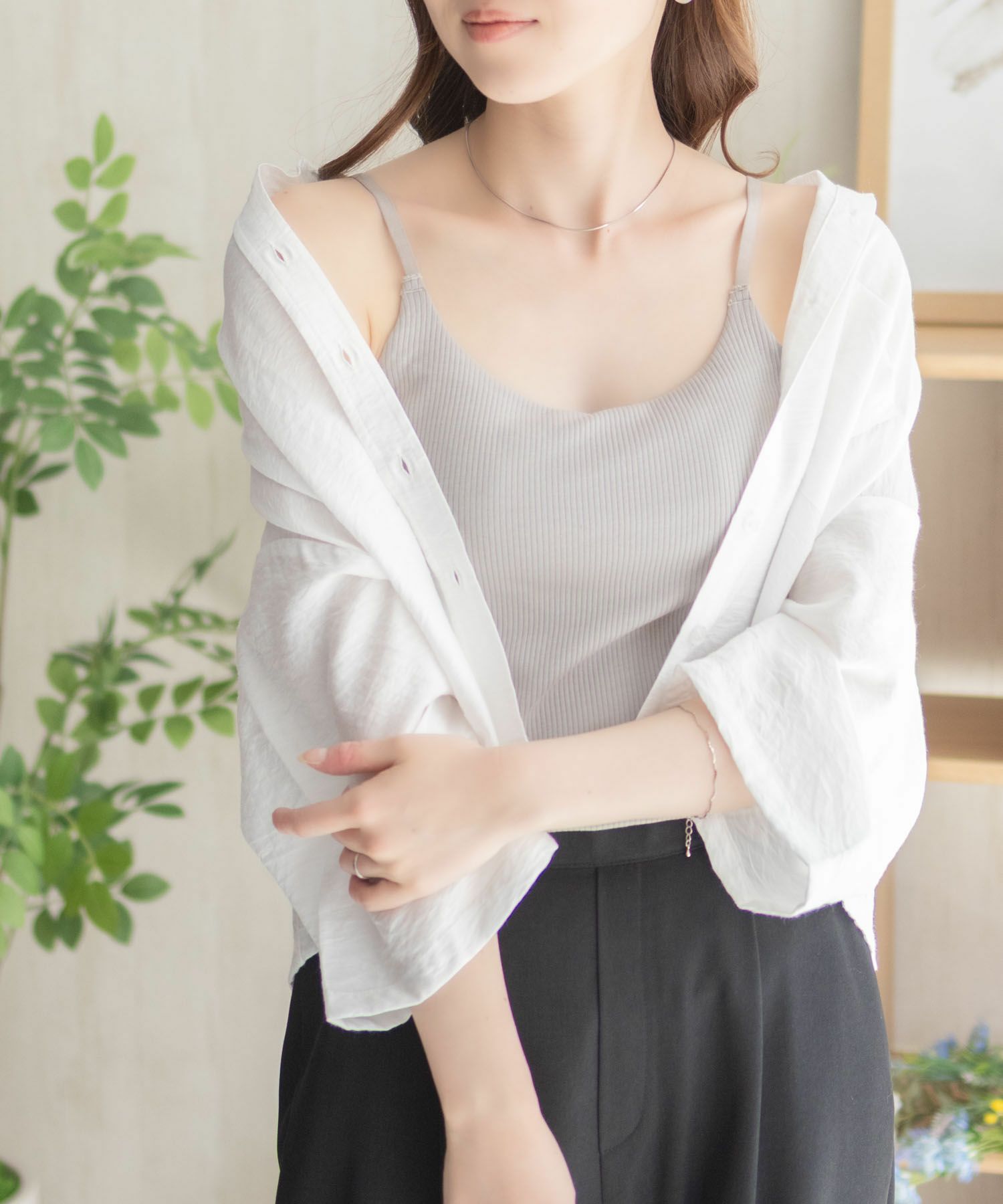 nAvy ハピ楽 カップ付きリブキャミソール レディース商品画像-19