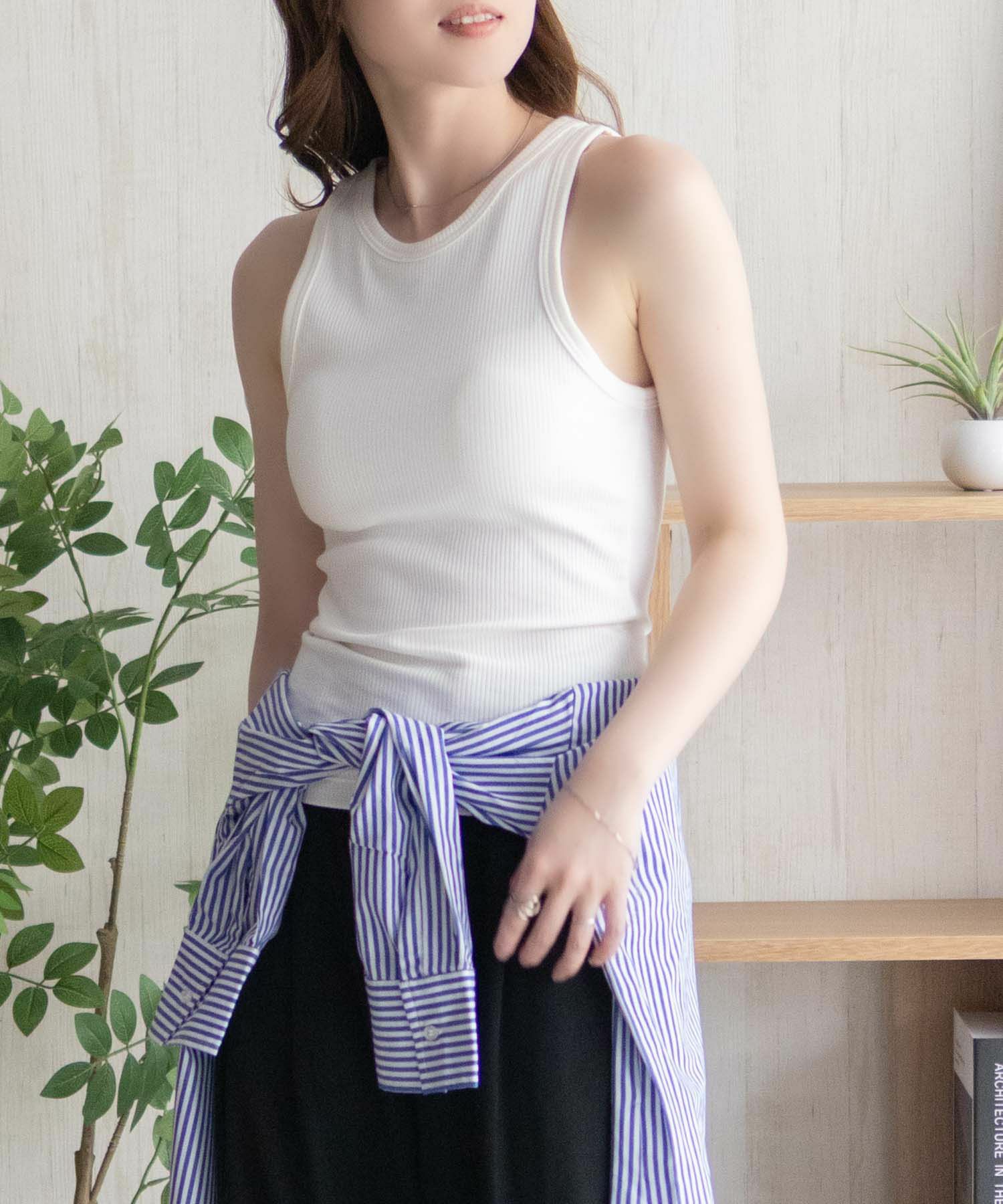 nAvy ハピ楽 カップ付きリブアメスリタンクトップ レディース商品サムネイル-7