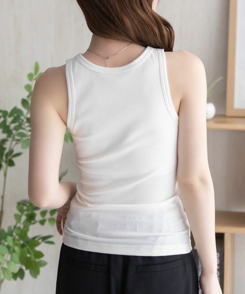 nAvy ハピ楽 カップ付きリブアメスリタンクトップ レディース商品画像-9