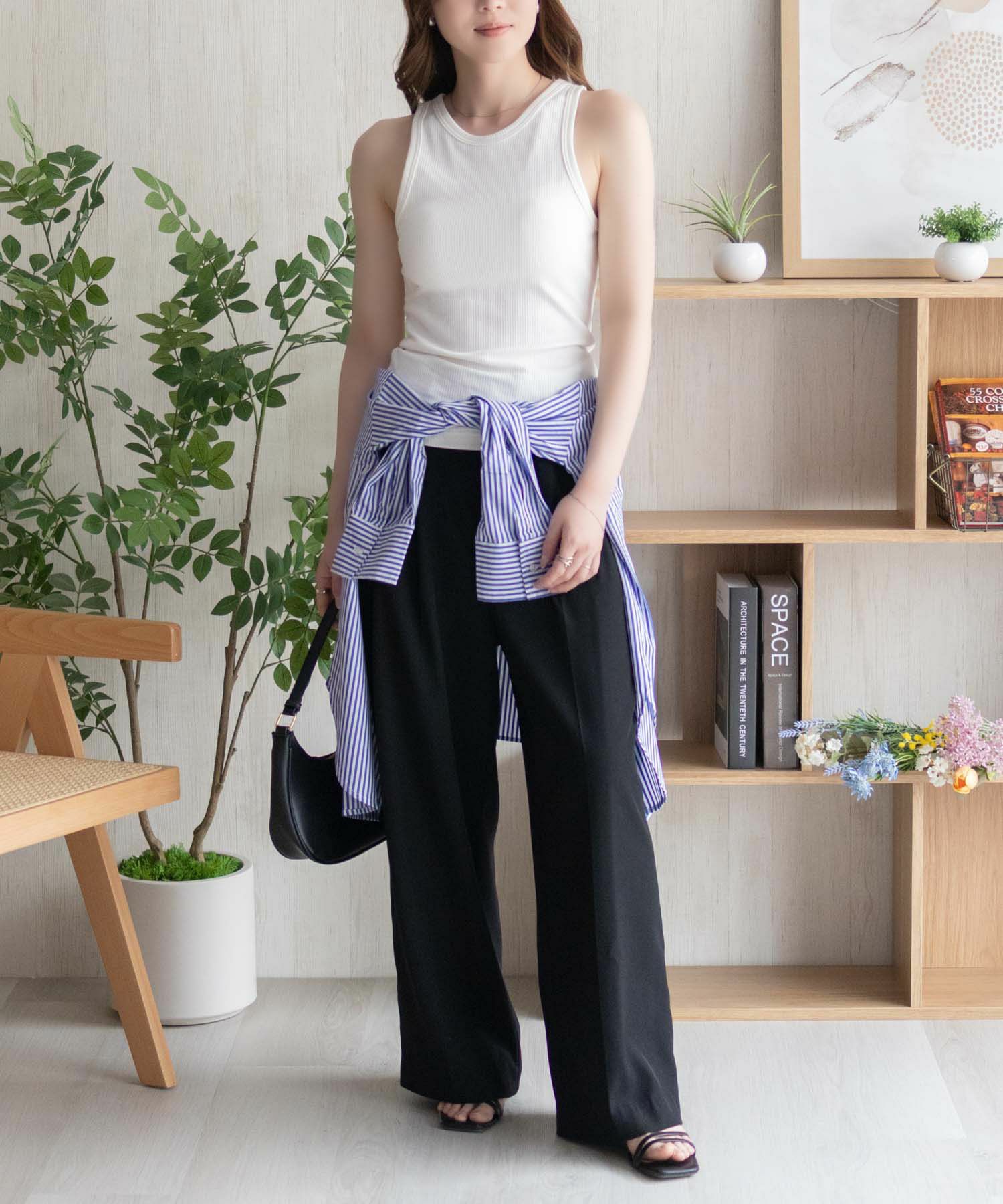 nAvy ハピ楽 カップ付きリブアメスリタンクトップ レディース商品画像-10