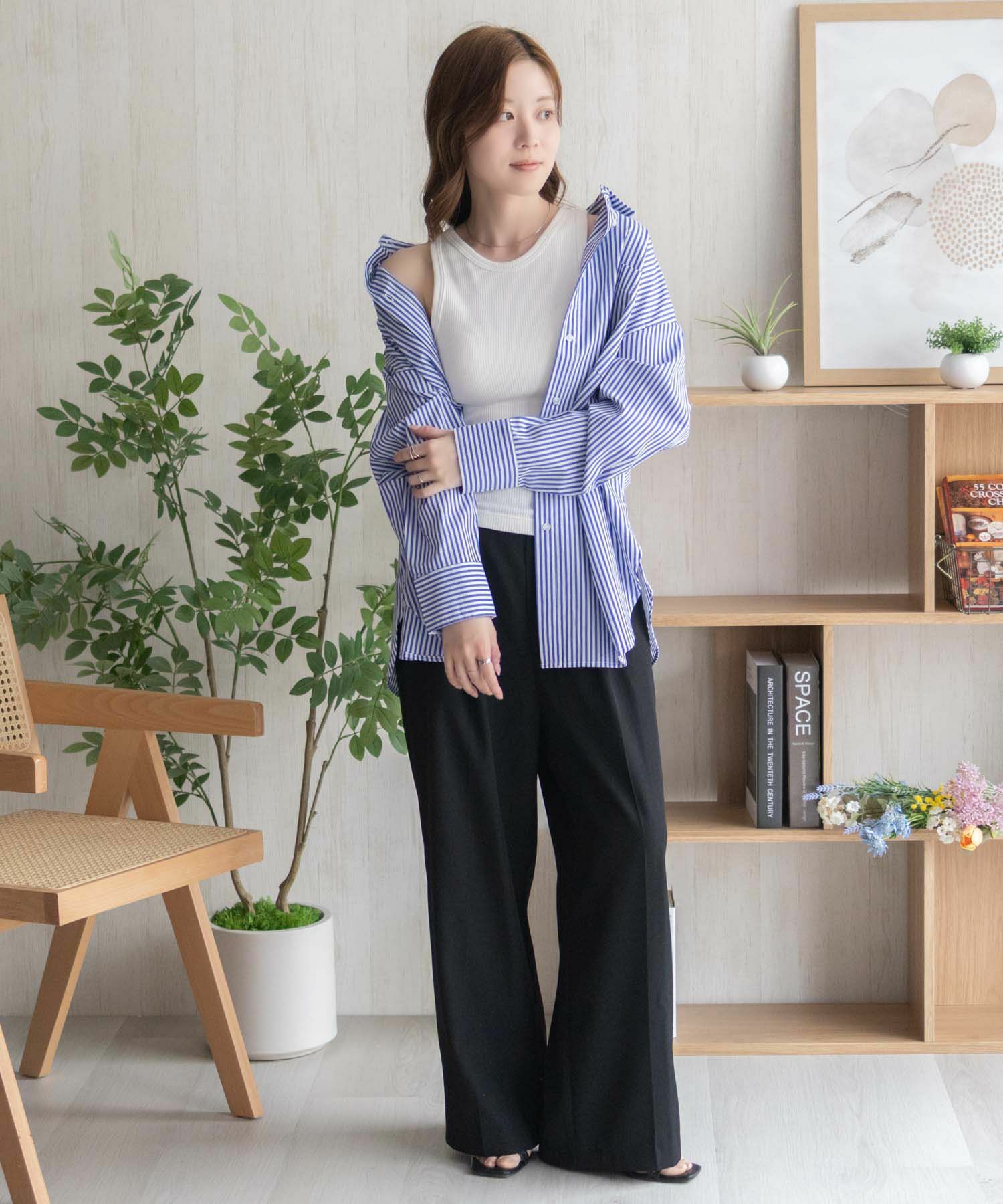 nAvy ハピ楽 カップ付きリブアメスリタンクトップ レディース