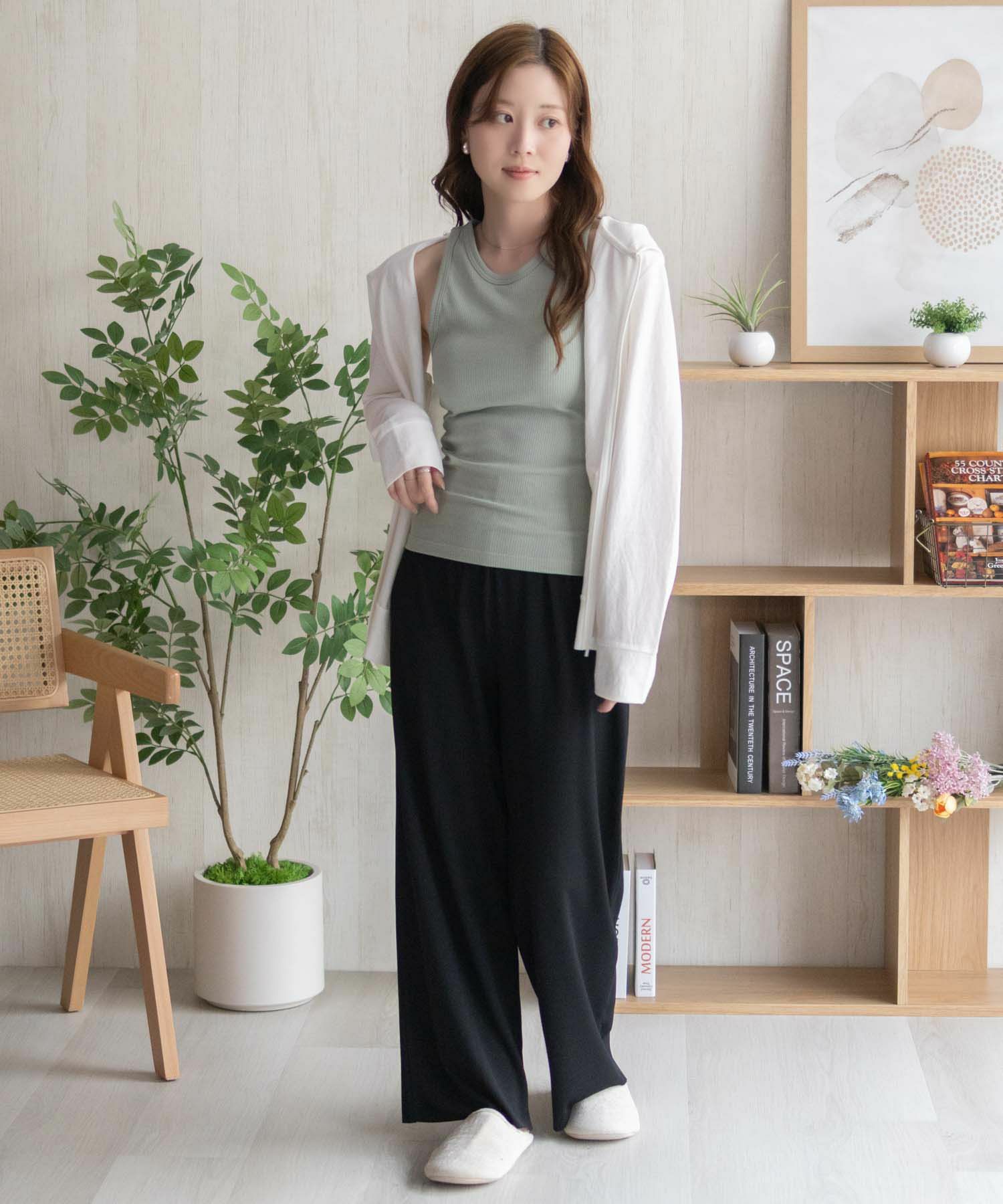 nAvy ハピ楽 カップ付きリブアメスリタンクトップ レディース