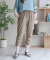 nAvy SARARI 裾シャーリング7分丈パンツ レディース