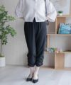 nAvy SARARI 裾シャーリング7分丈パンツ レディース