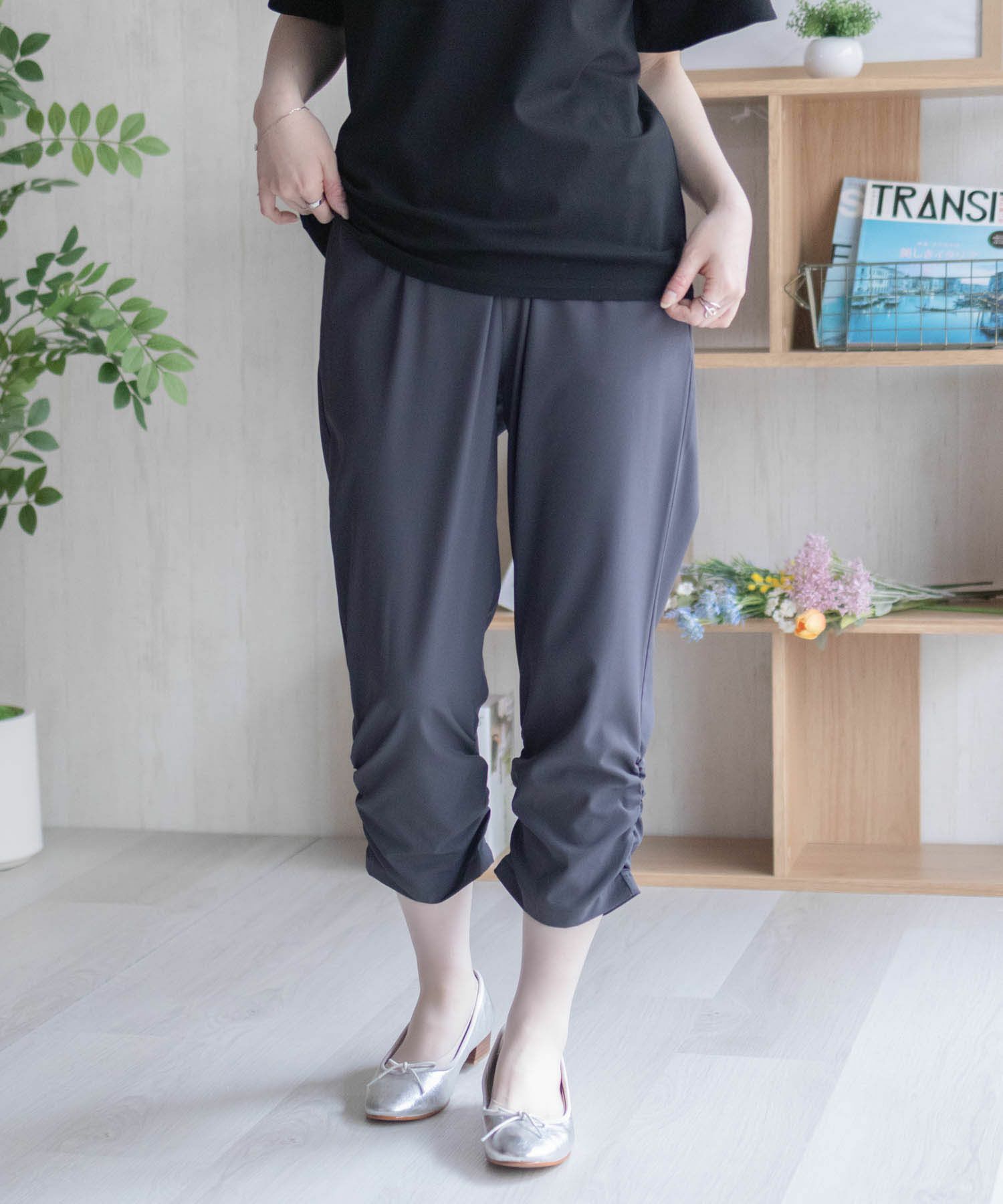 nAvy SARARI  裾シャーリング7分丈パンツ レディース商品画像-11