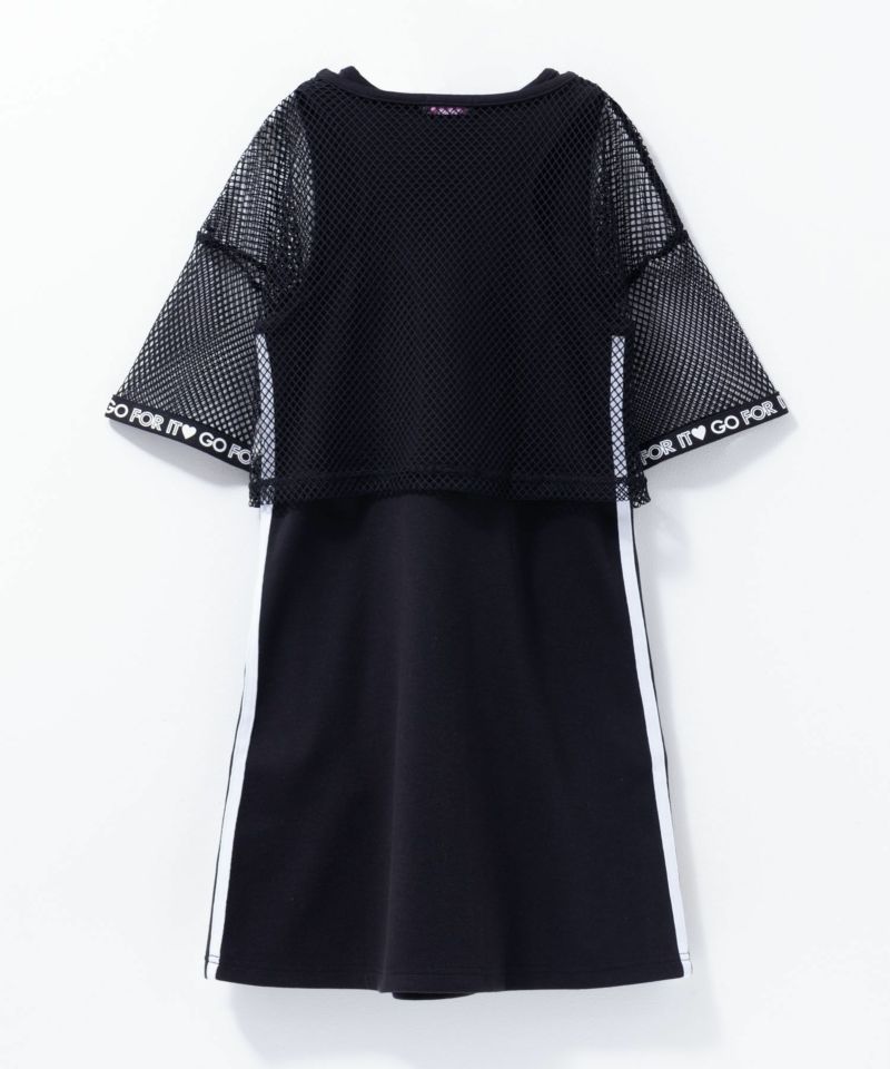 RICH MIX  ポンチ素材 メッシュアンサンブルワンピース キッズ商品画像-2