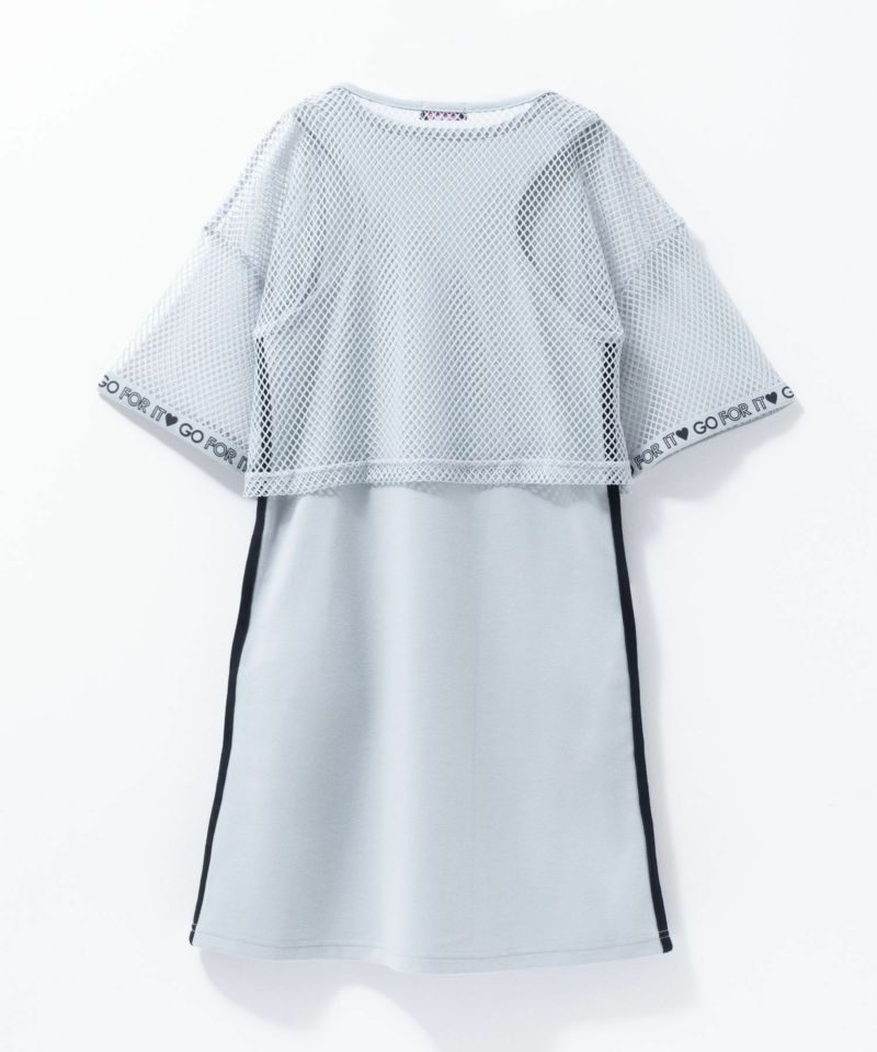 RICH MIX  ポンチ素材 メッシュアンサンブルワンピース キッズ商品画像-4