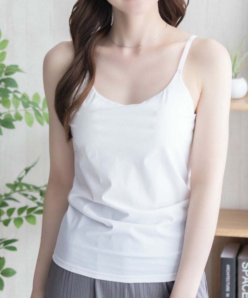 nAvy ハピ楽 カップ付きナイロンベア天スクエアキャミソール レディース商品画像-4