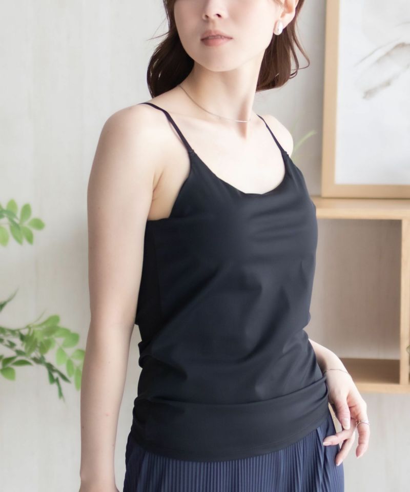 nAvy  ハピ楽 カップ付きナイロンベア天スクエアキャミソール レディース商品画像-14