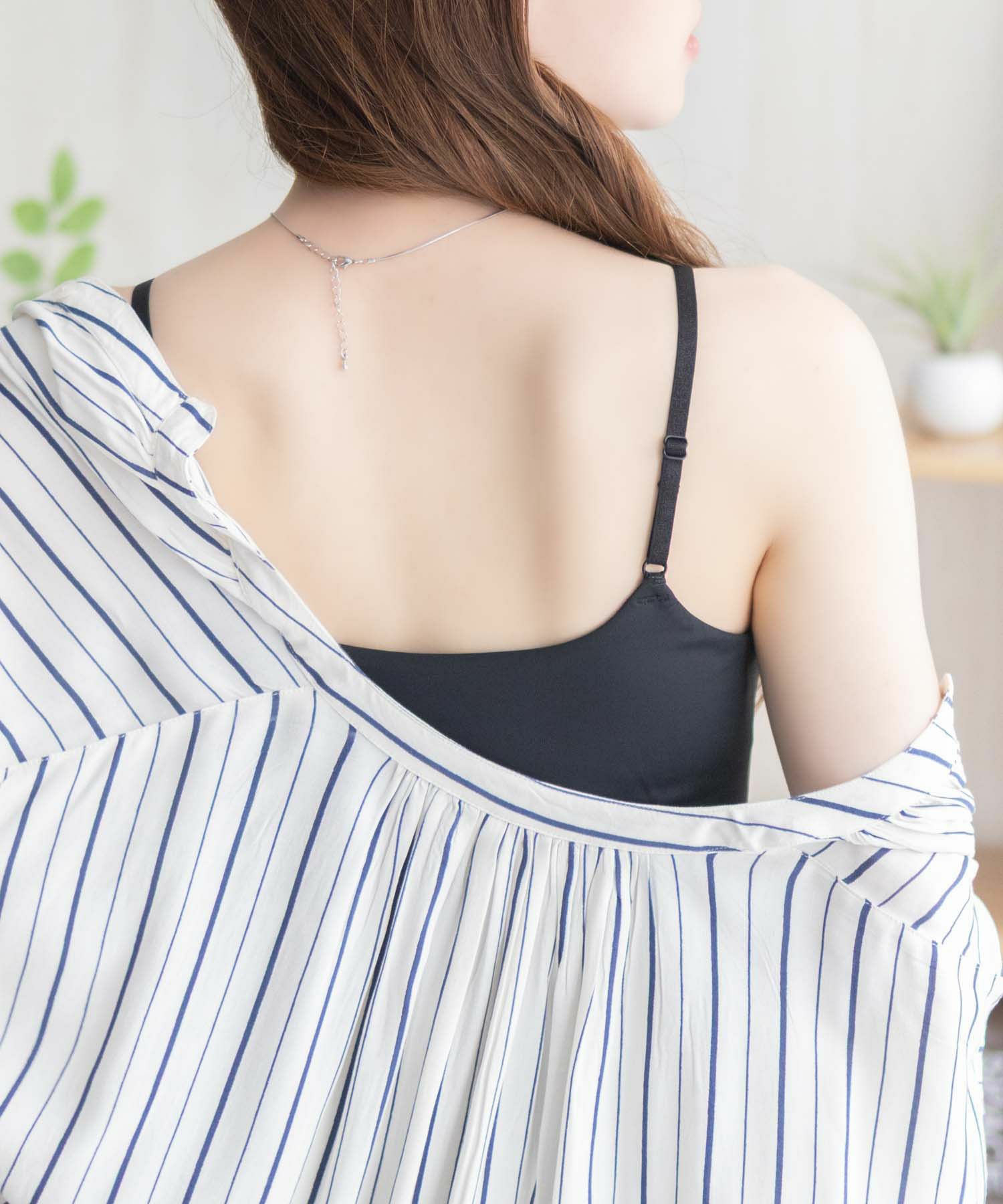 nAvy ハピ楽 カップ付きナイロンベア天スクエアキャミソール レディース