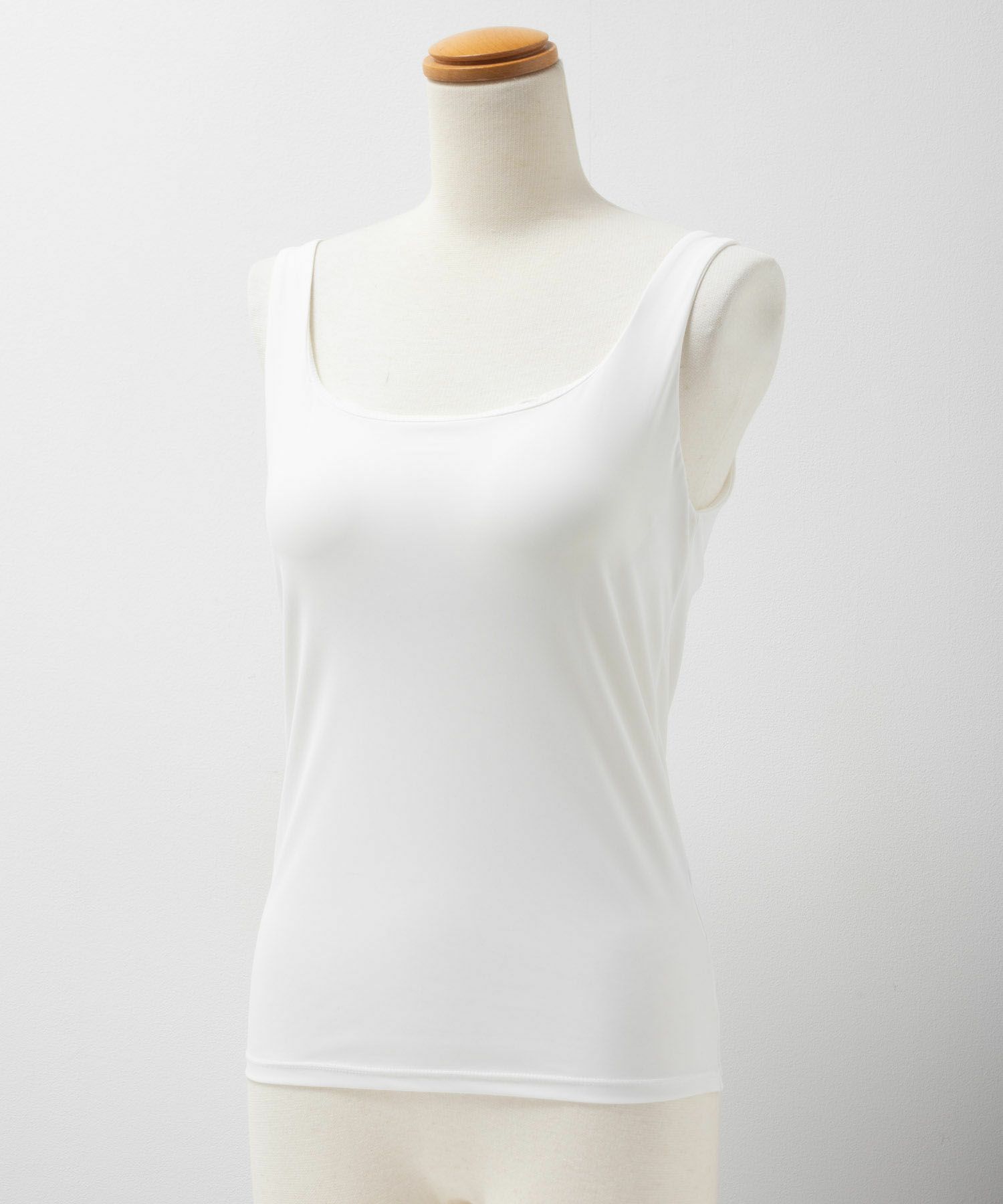 nAvy ハピ楽 カップ付きナイロンベア天スクエアタンクトップ レディース