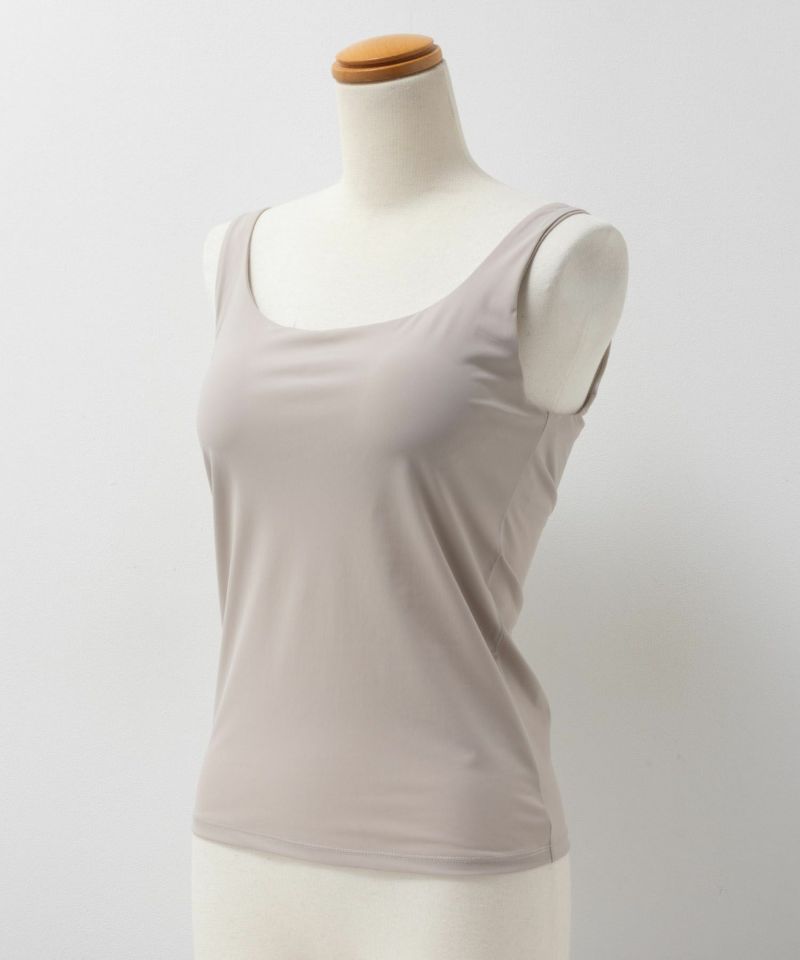 nAvy  ハピ楽 カップ付きナイロンベア天スクエアタンクトップ レディース商品画像-25