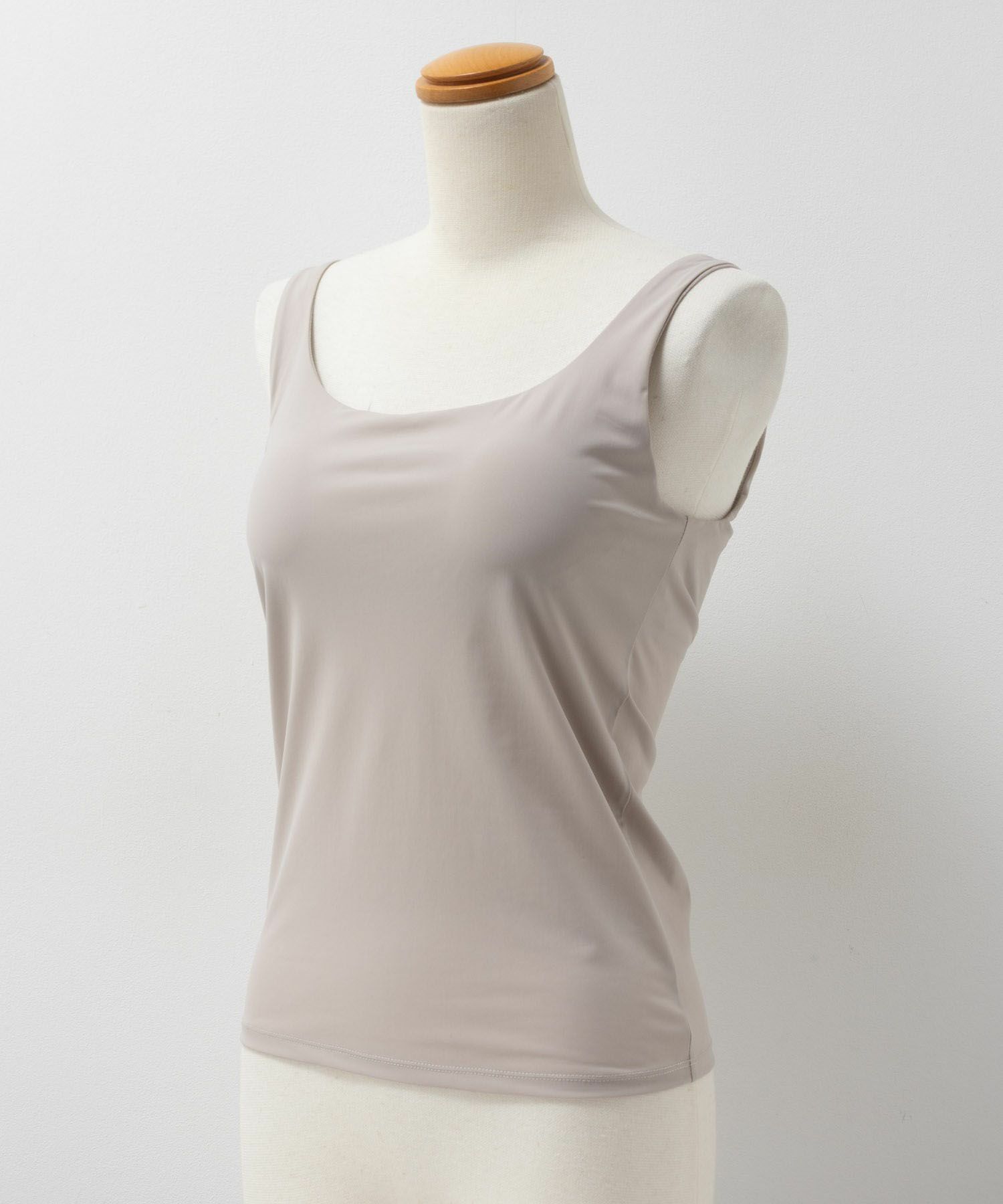 nAvy ハピ楽 カップ付きナイロンベア天スクエアタンクトップ レディース商品画像-25