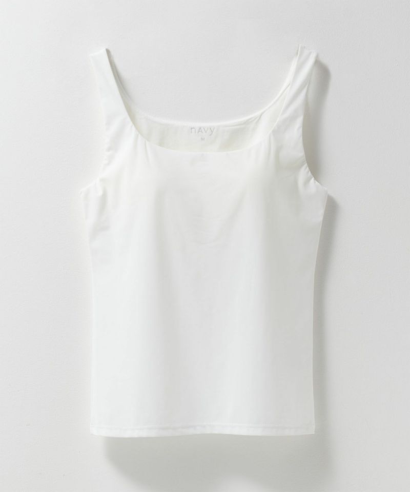 nAvy  ハピ楽 カップ付きナイロンベア天スクエアタンクトップ レディース商品画像-27