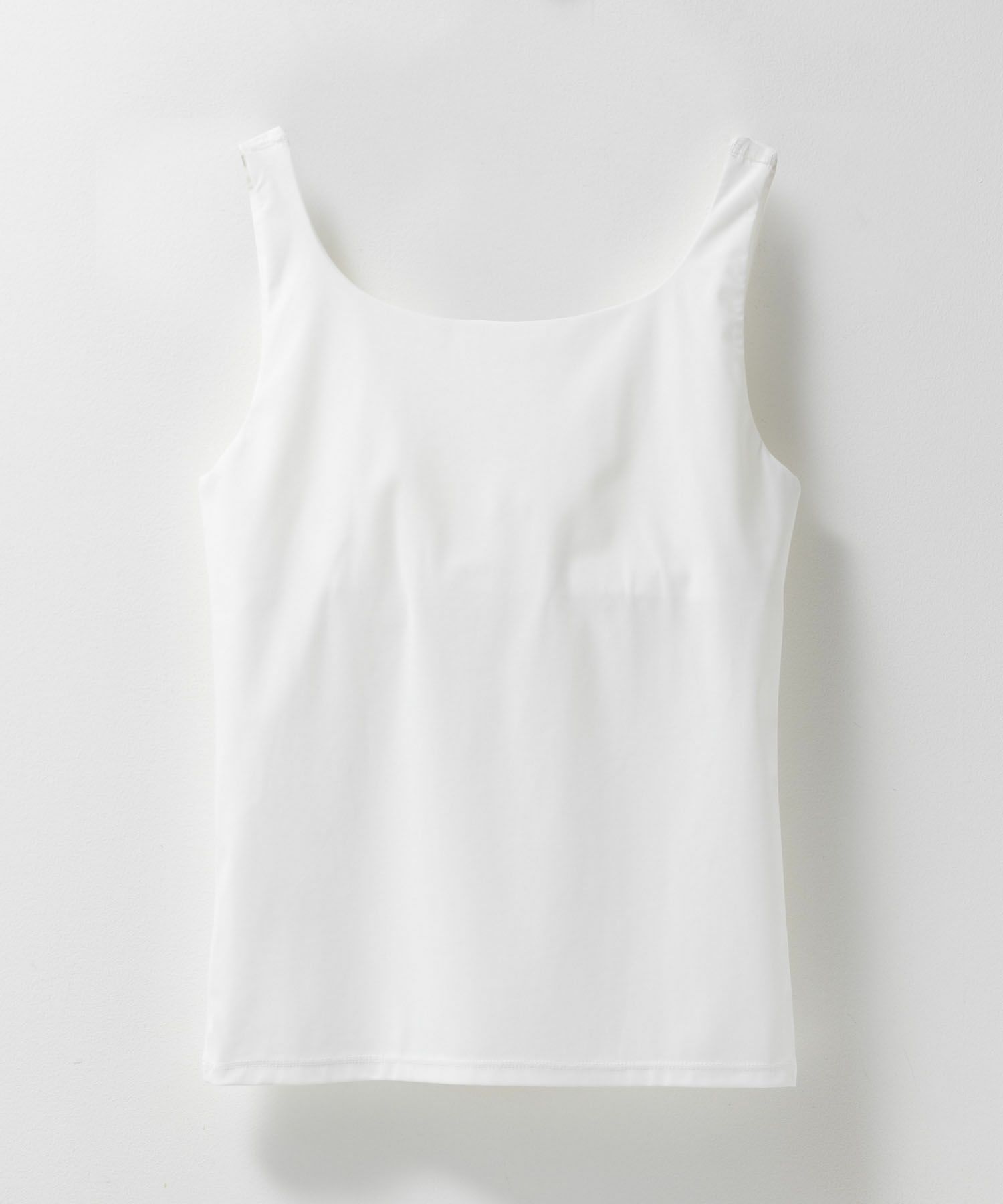 nAvy ハピ楽 カップ付きナイロンベア天スクエアタンクトップ レディース