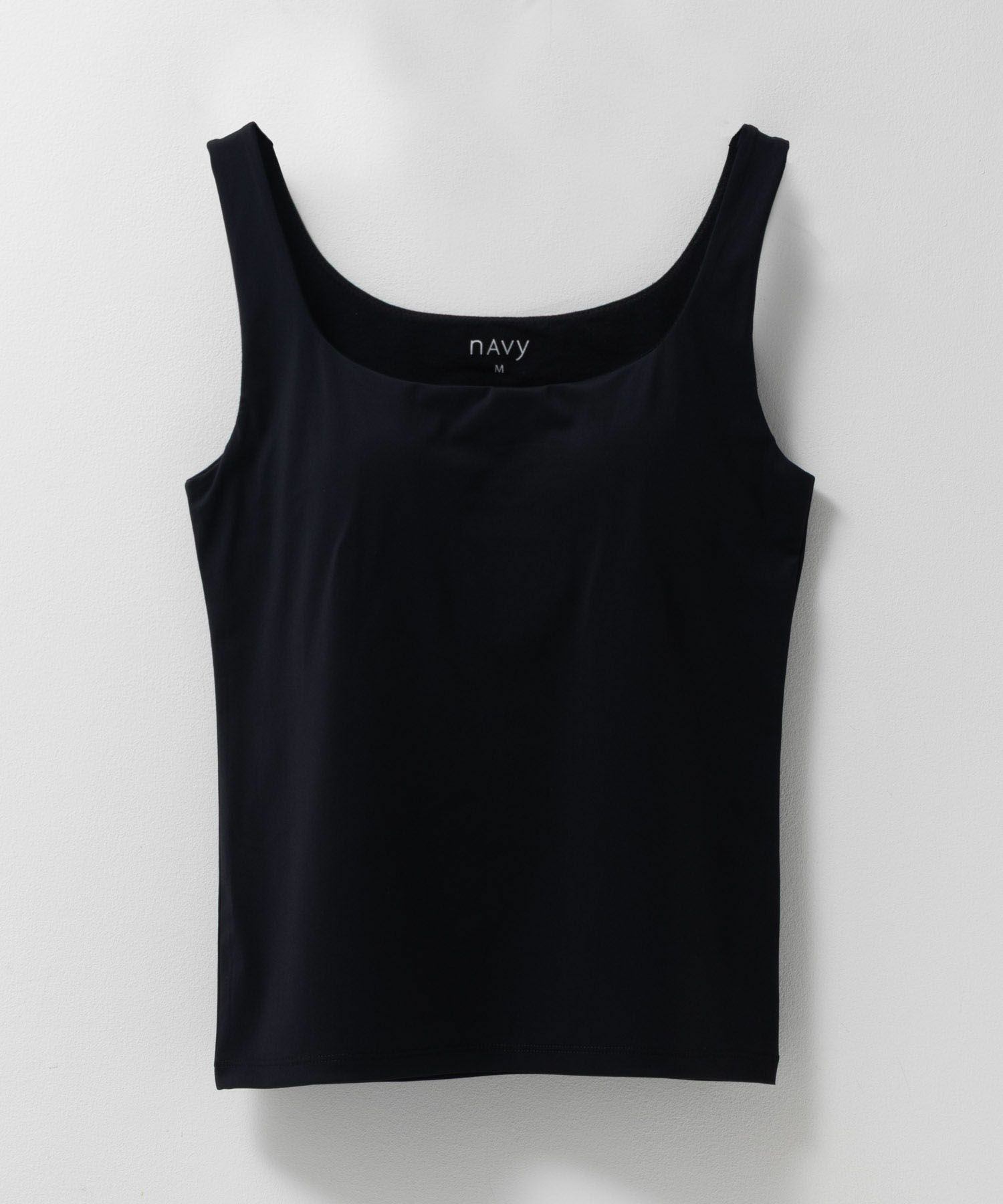 nAvy ハピ楽 カップ付きナイロンベア天スクエアタンクトップ レディース
