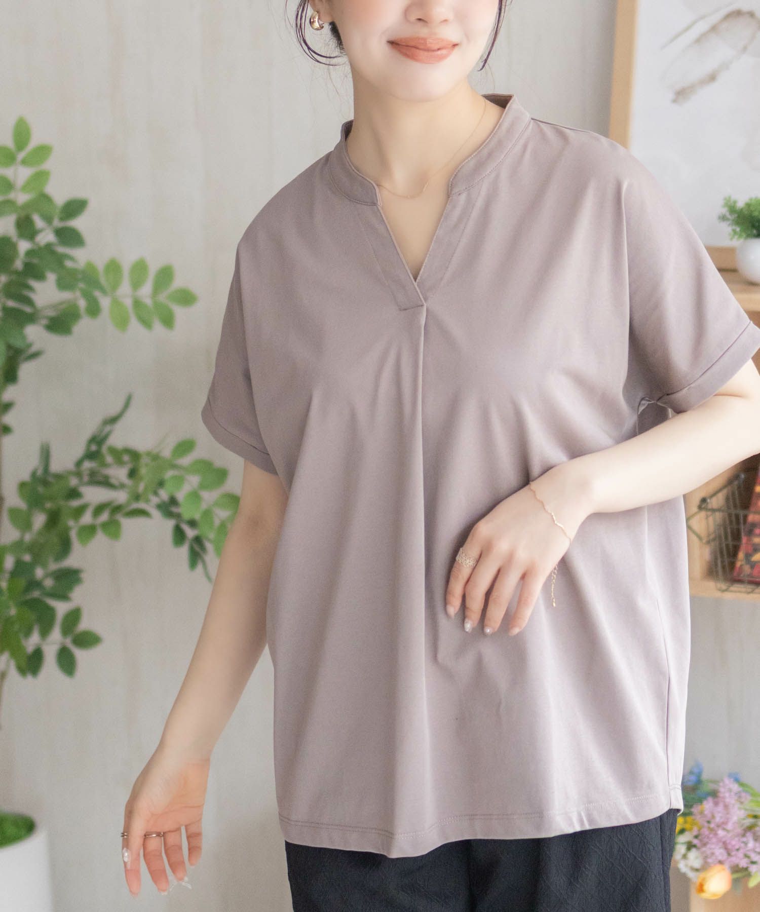 nAvy SARARI スキッパープルオーバー レディース