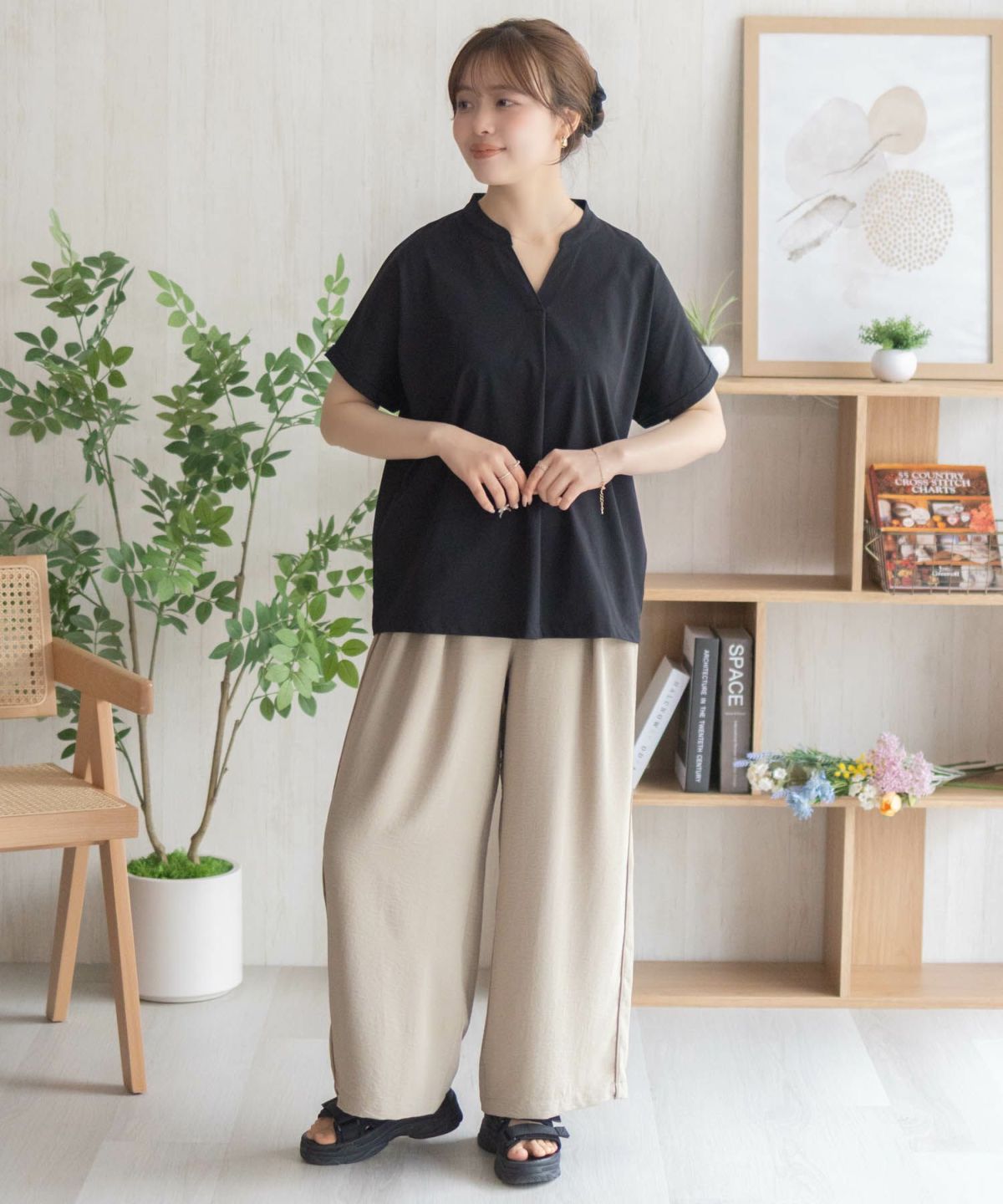 nAvy SARARI スキッパープルオーバー レディース