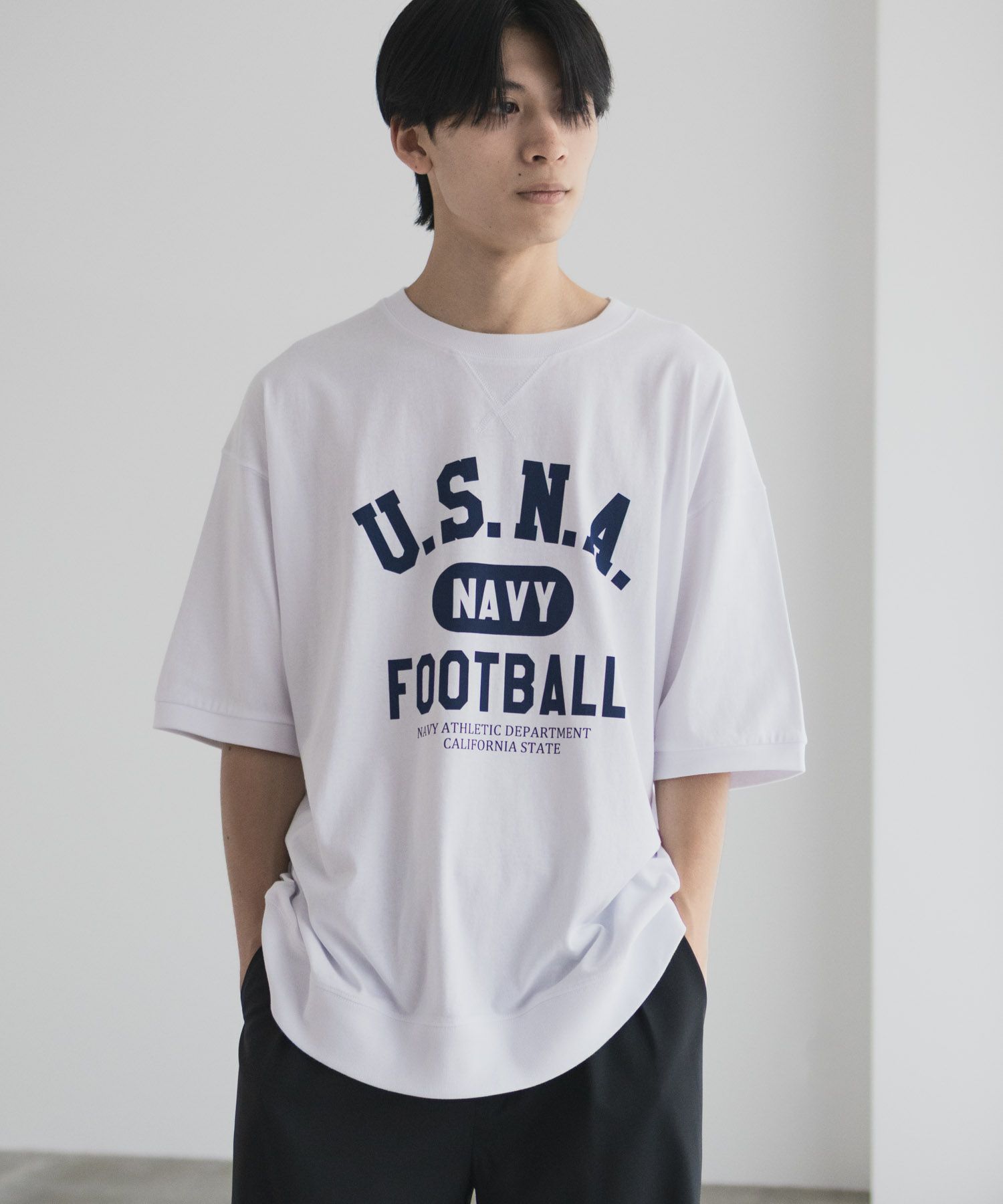 NAVY カレッジスウェットTシャツ メンズ ネコポス 対応商品