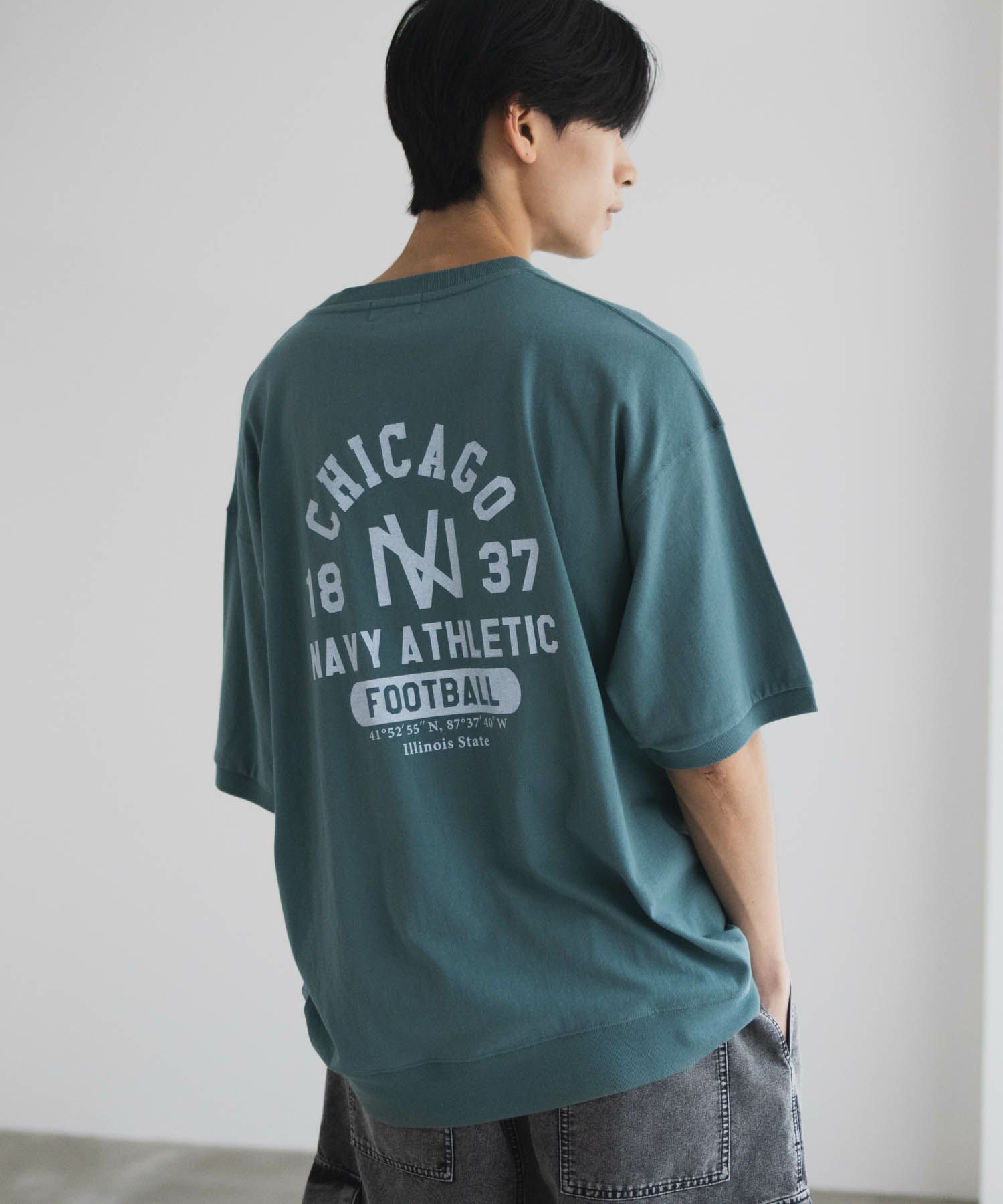 NAVY  カレッジスウェットTシャツ メンズ メール便 対応商品商品サムネイル-3