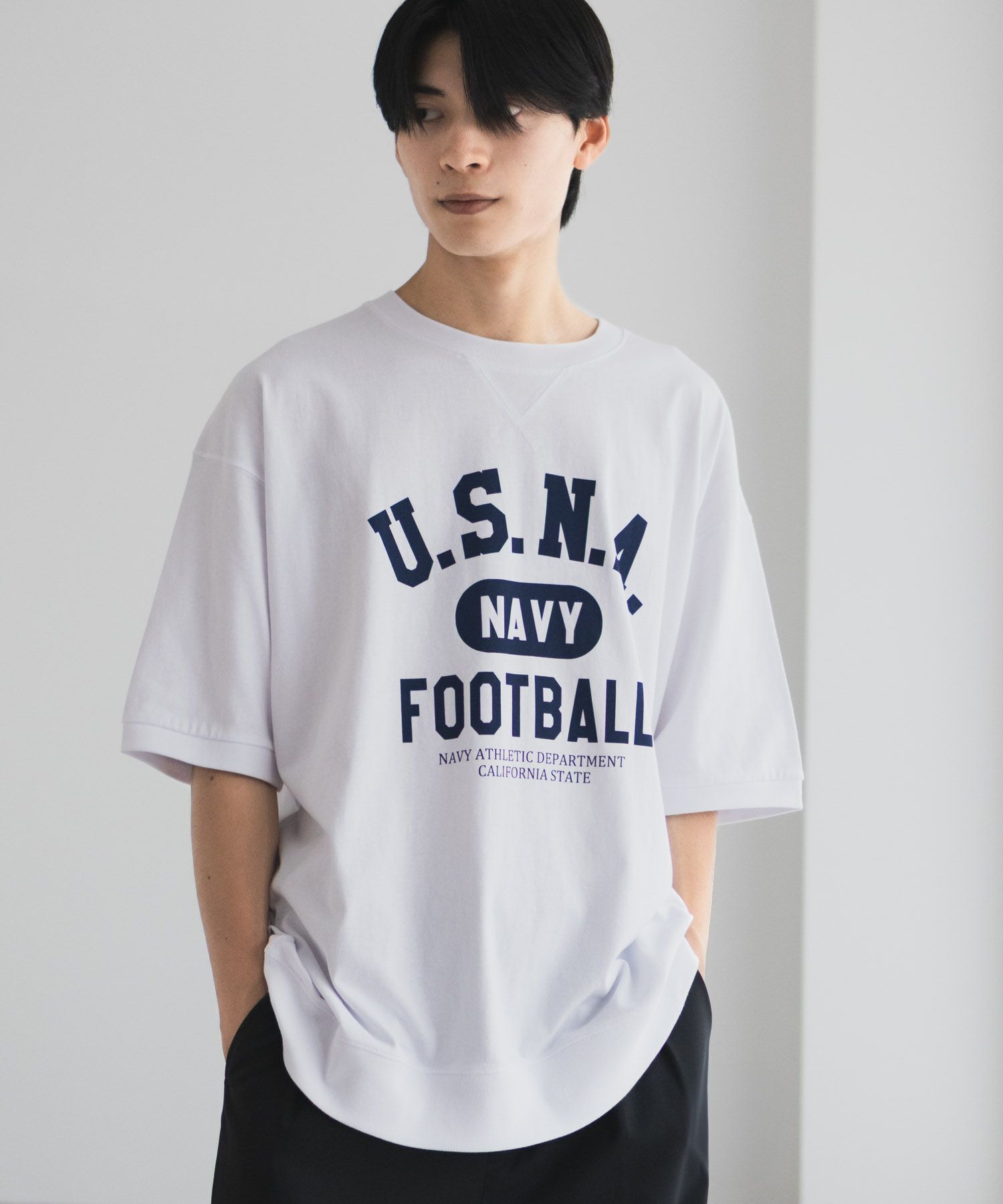 NAVY カレッジスウェットTシャツ メンズ メール便 対応商品商品サムネイル-5