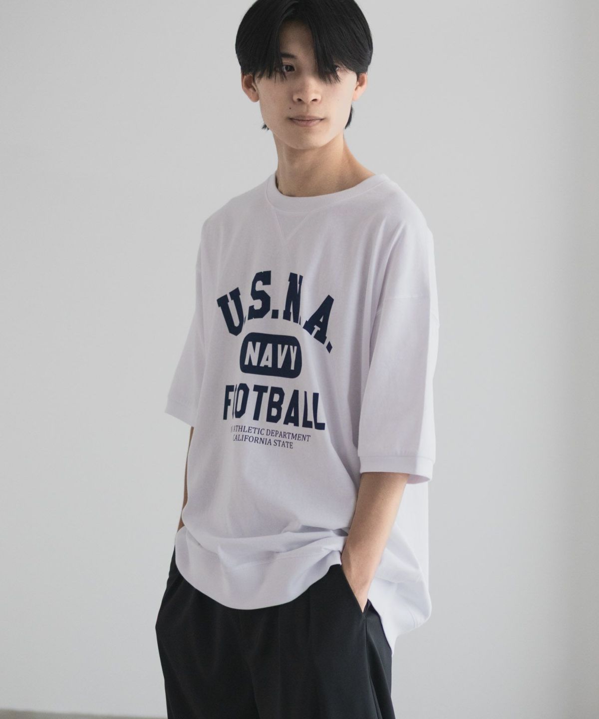 NAVY カレッジスウェットTシャツ メンズ ネコポス 対応商品