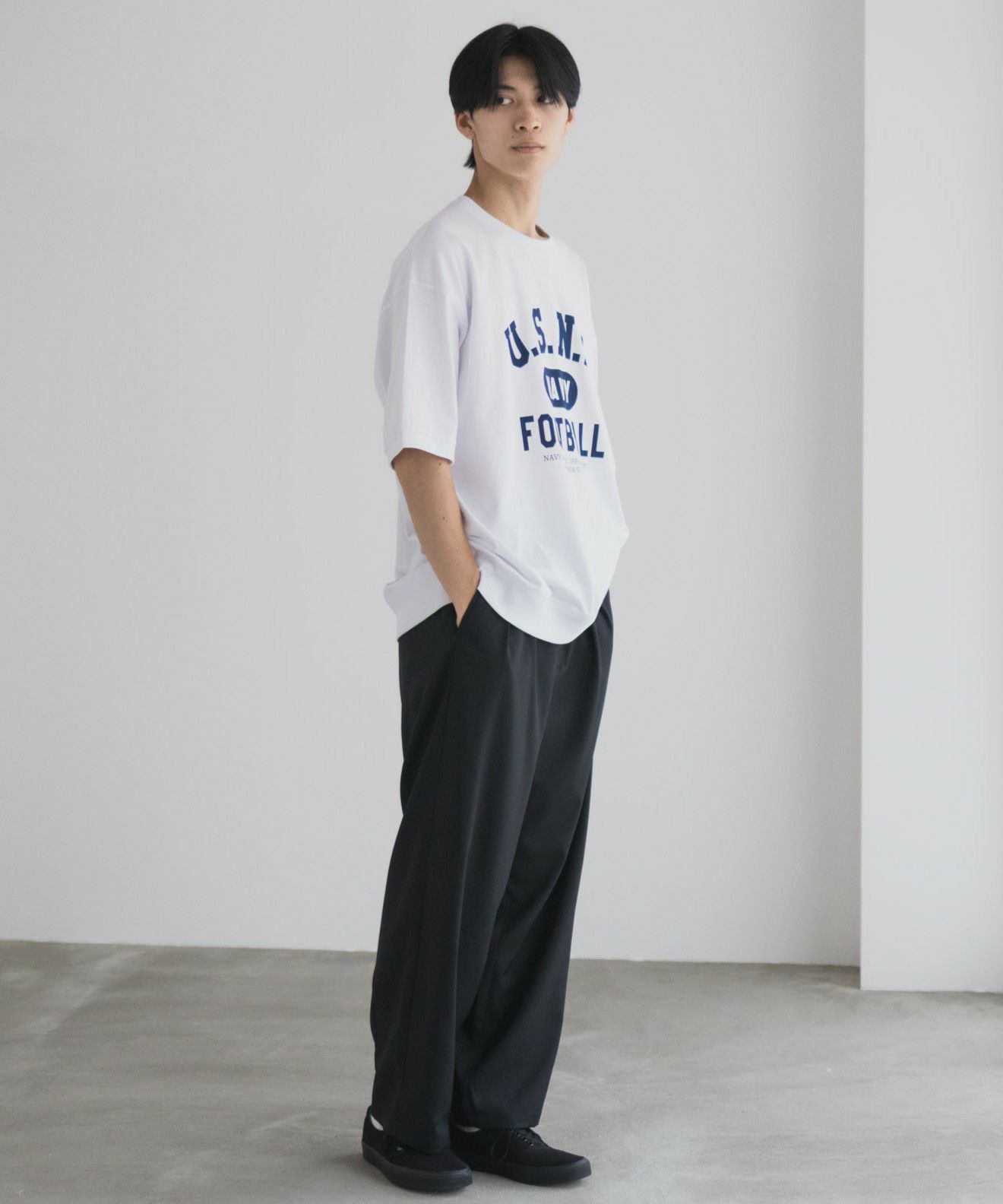 NAVY カレッジスウェットTシャツ メンズ ネコポス 対応商品