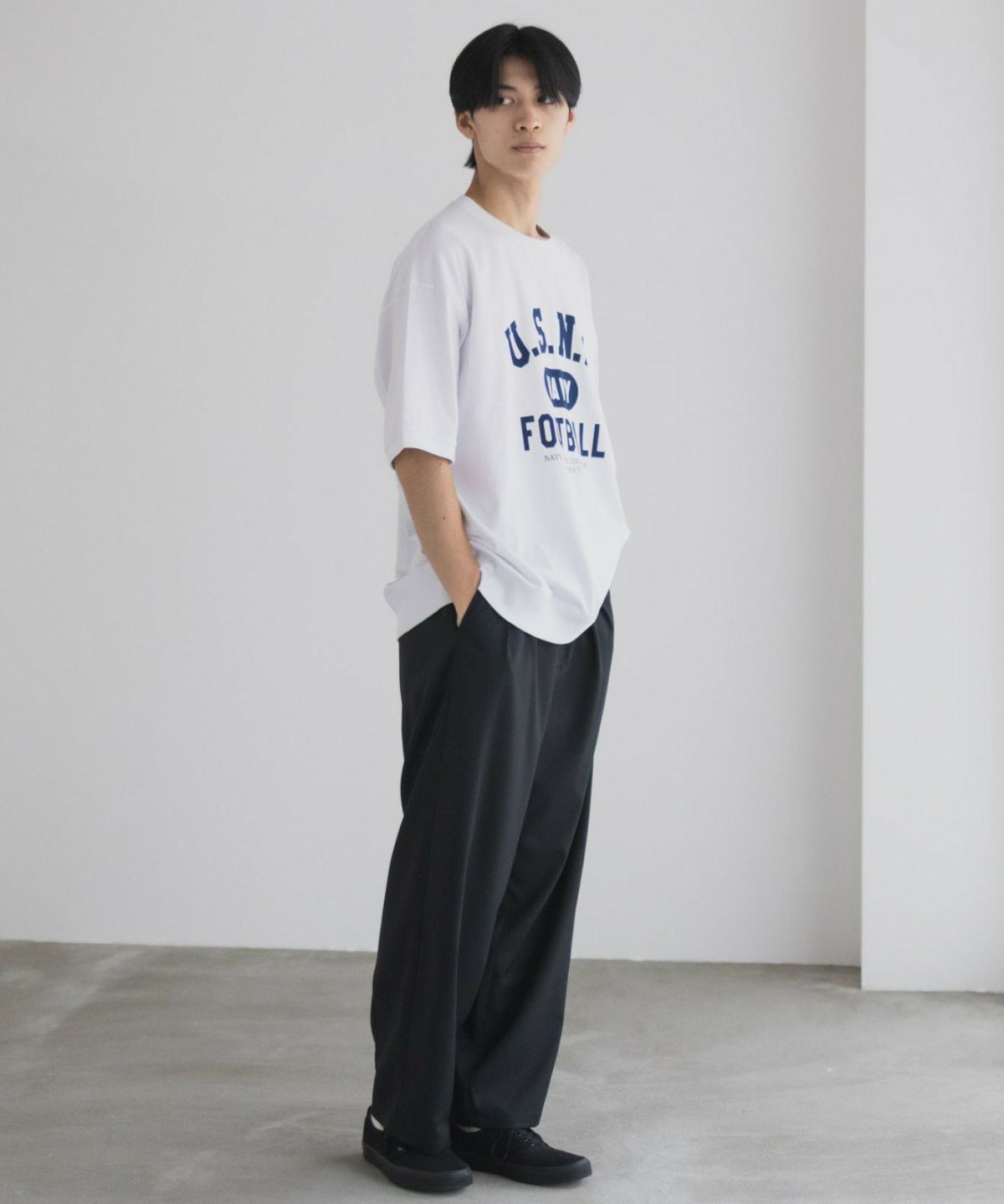 NAVY カレッジスウェットTシャツ メンズ ネコポス 対応商品