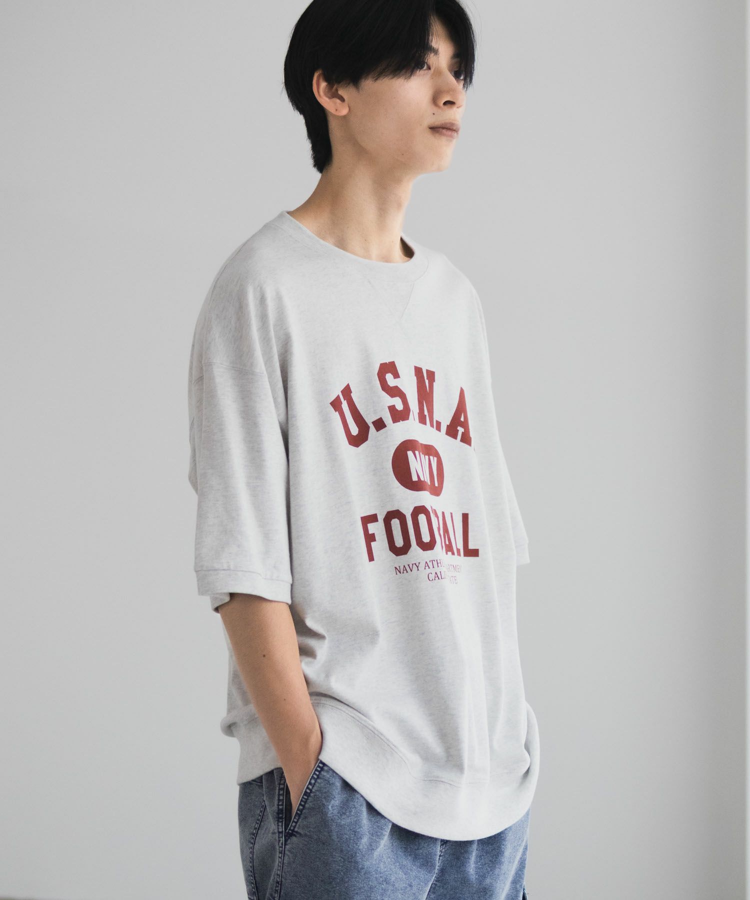 NAVY  カレッジスウェットTシャツ メンズ メール便 対応商品商品サムネイル-11