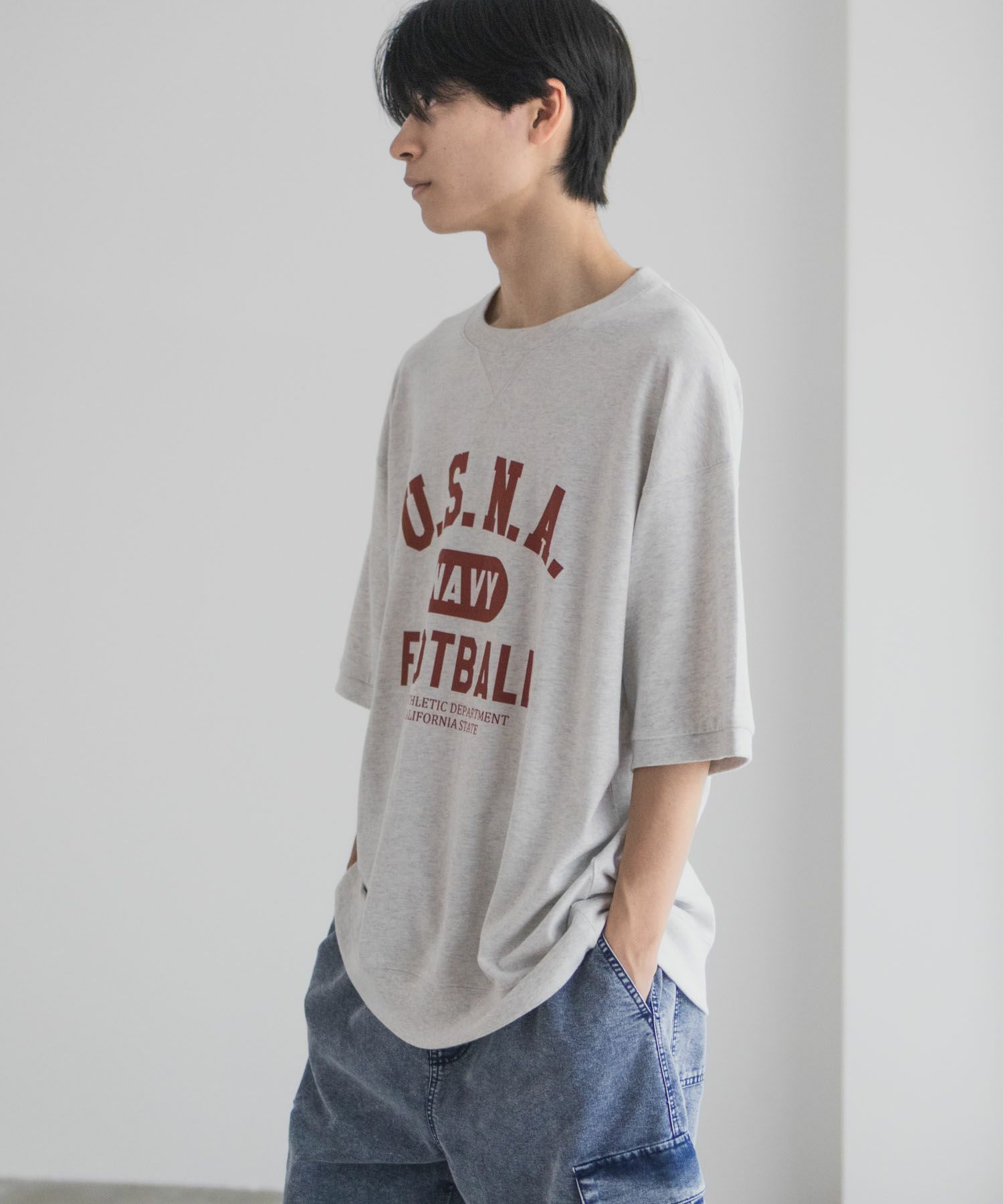 NAVY カレッジスウェットTシャツ メンズ メール便 対応商品商品サムネイル-12