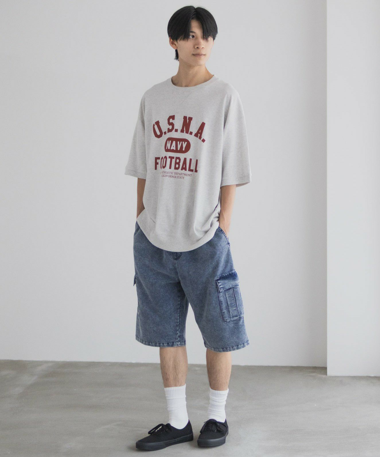 NAVY カレッジスウェットTシャツ メンズ メール便 対応商品商品サムネイル-14