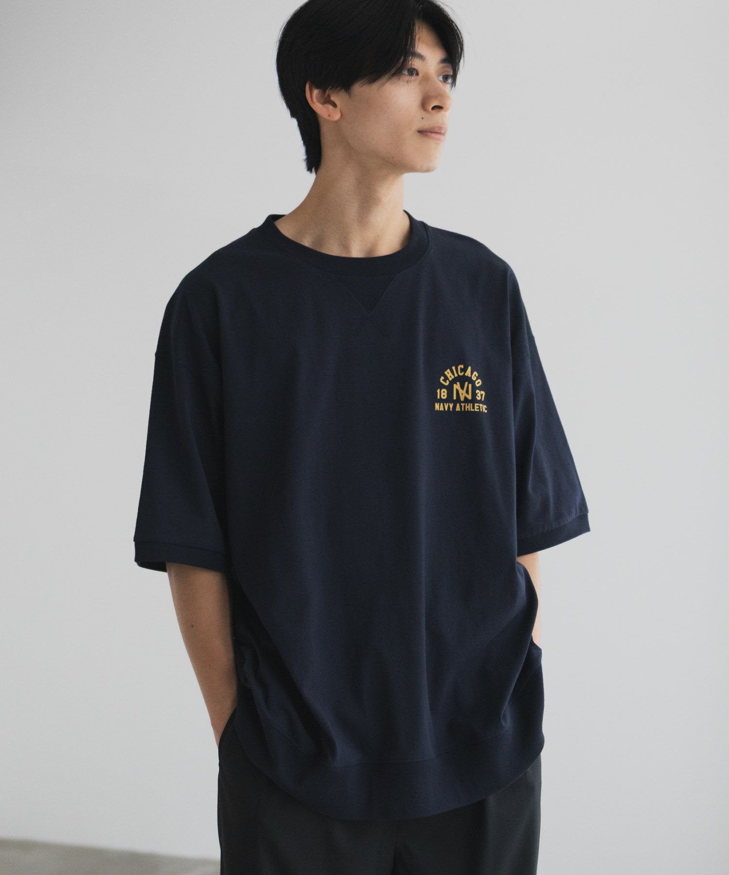 NAVY カレッジスウェットTシャツ メンズ メール便 対応商品商品画像-19