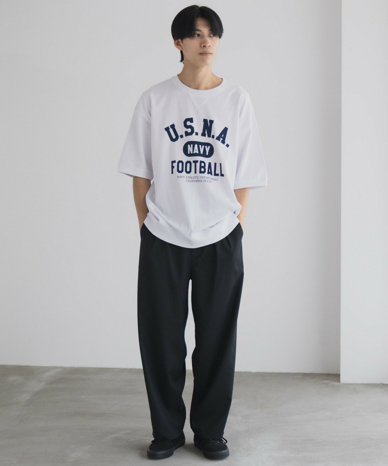 NAVY  カレッジスウェットTシャツ メンズ メール便 対応商品商品サムネイル-34